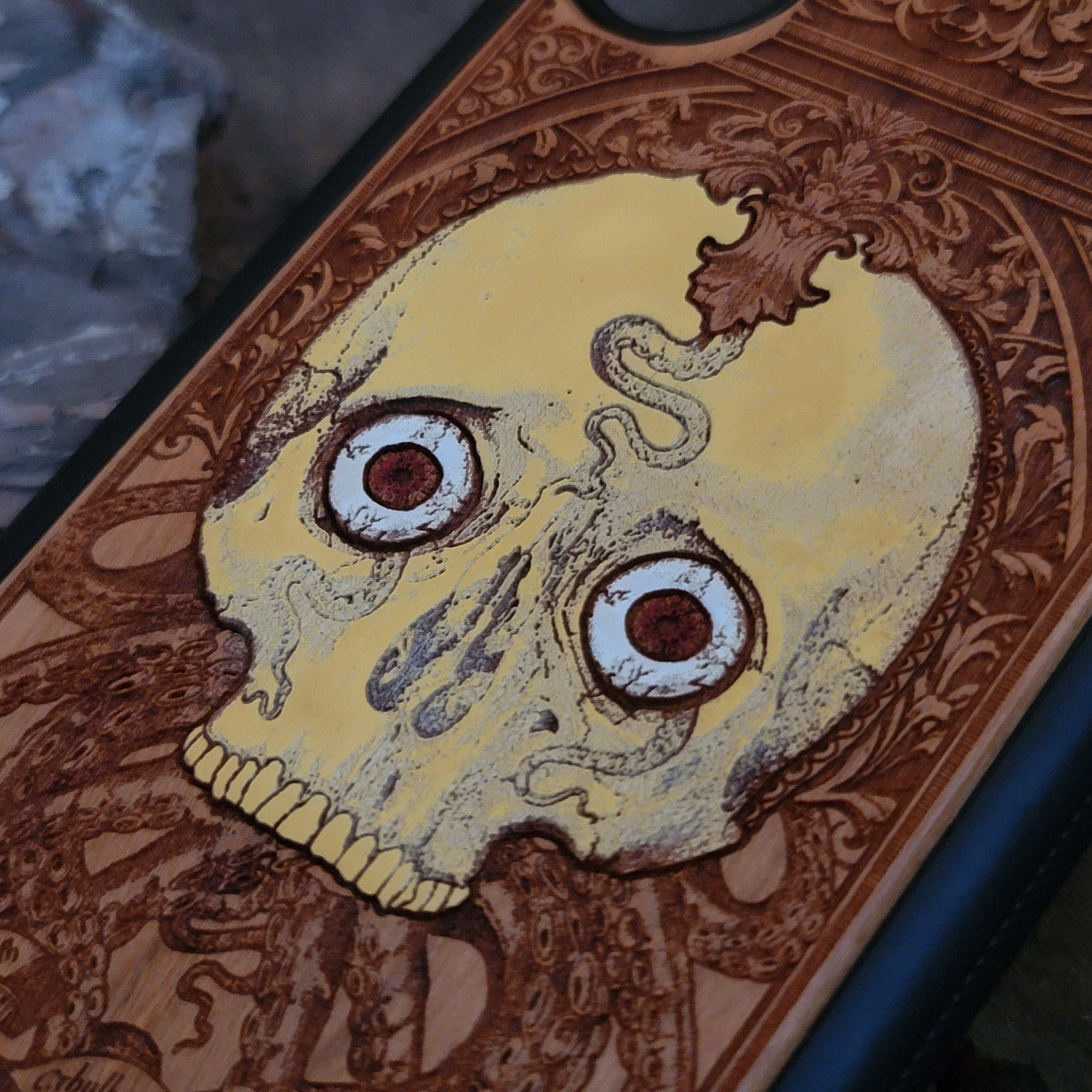 Cthulhu - Wood Phone Case - Hand Painted