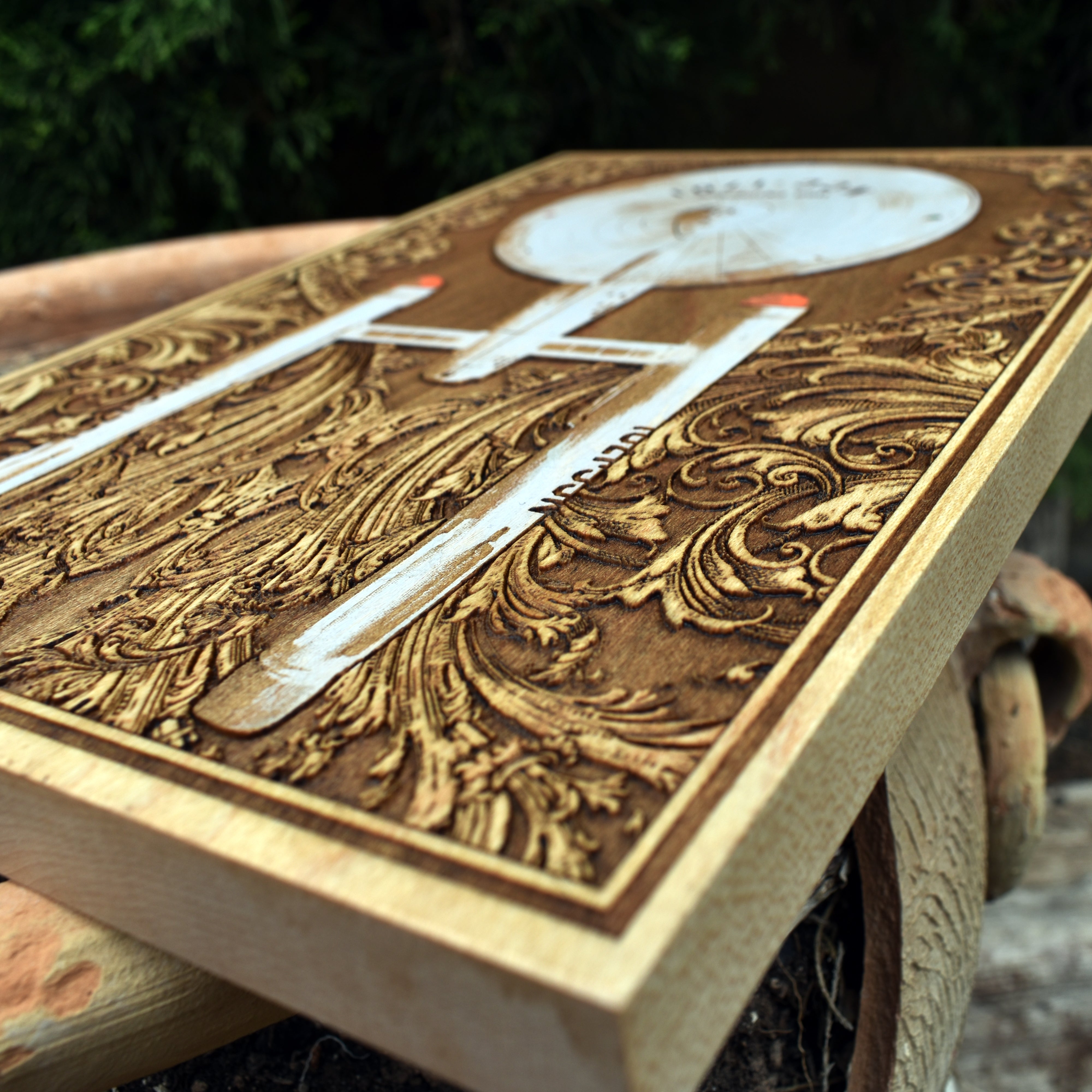 Custom wood wall art of classic sci-fi vessel, inspired by the Enterprise NCC-1701.