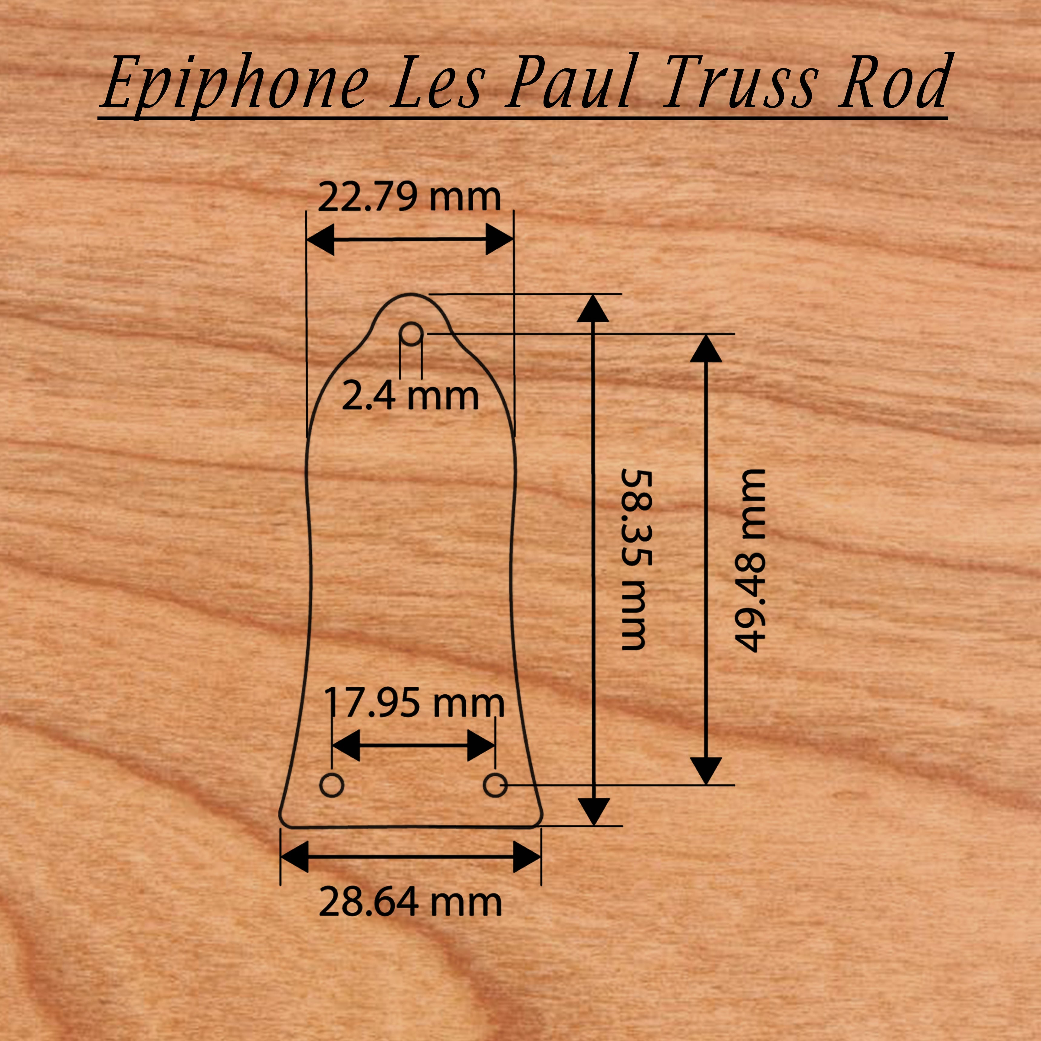 Truss Rod Cover for Epiphone Les Paul Embellishment 1 – gothic art, engraved wood, dark fantasy, skeleton design, artisan crafted