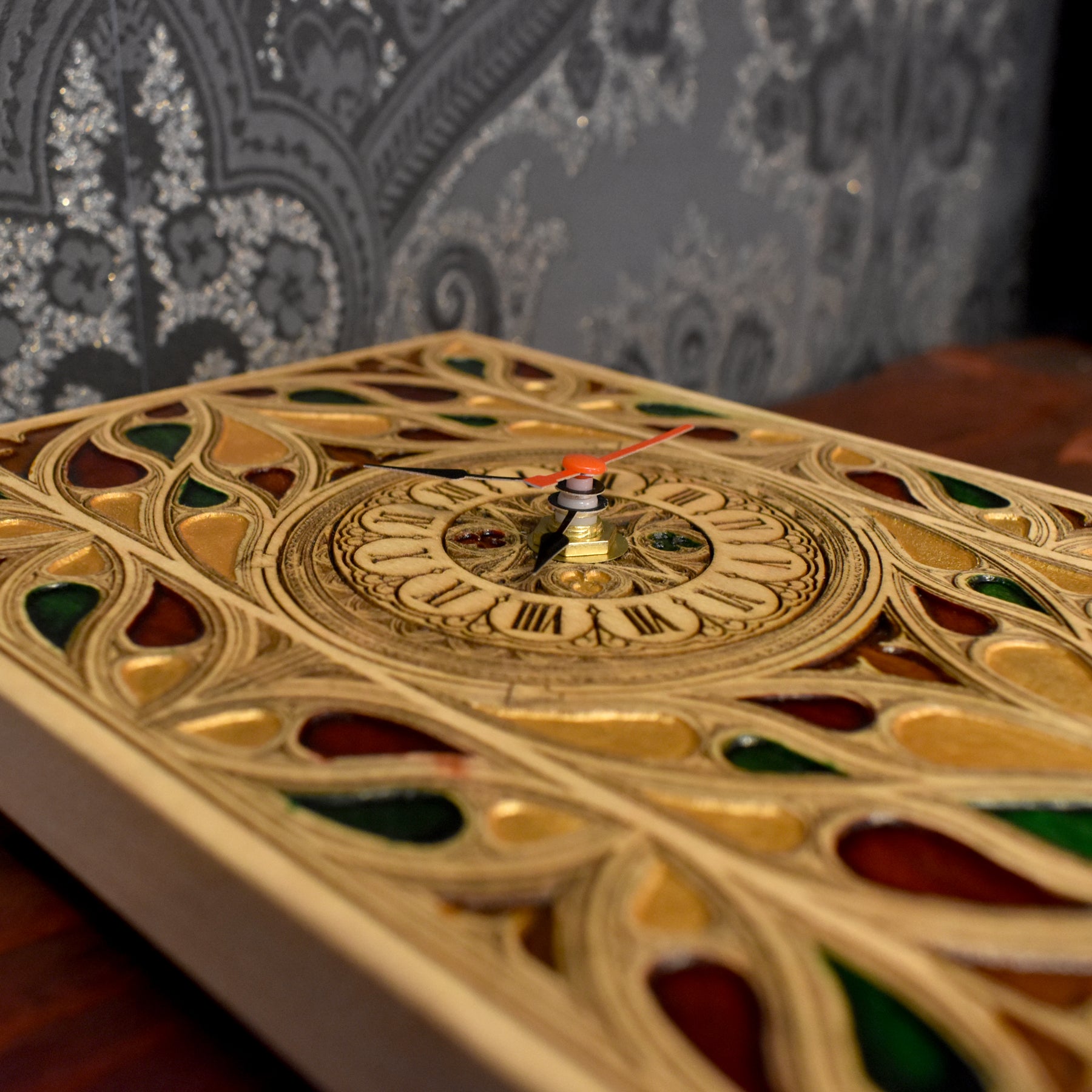 Gothic Window Real Time Clock Multicolored Mini