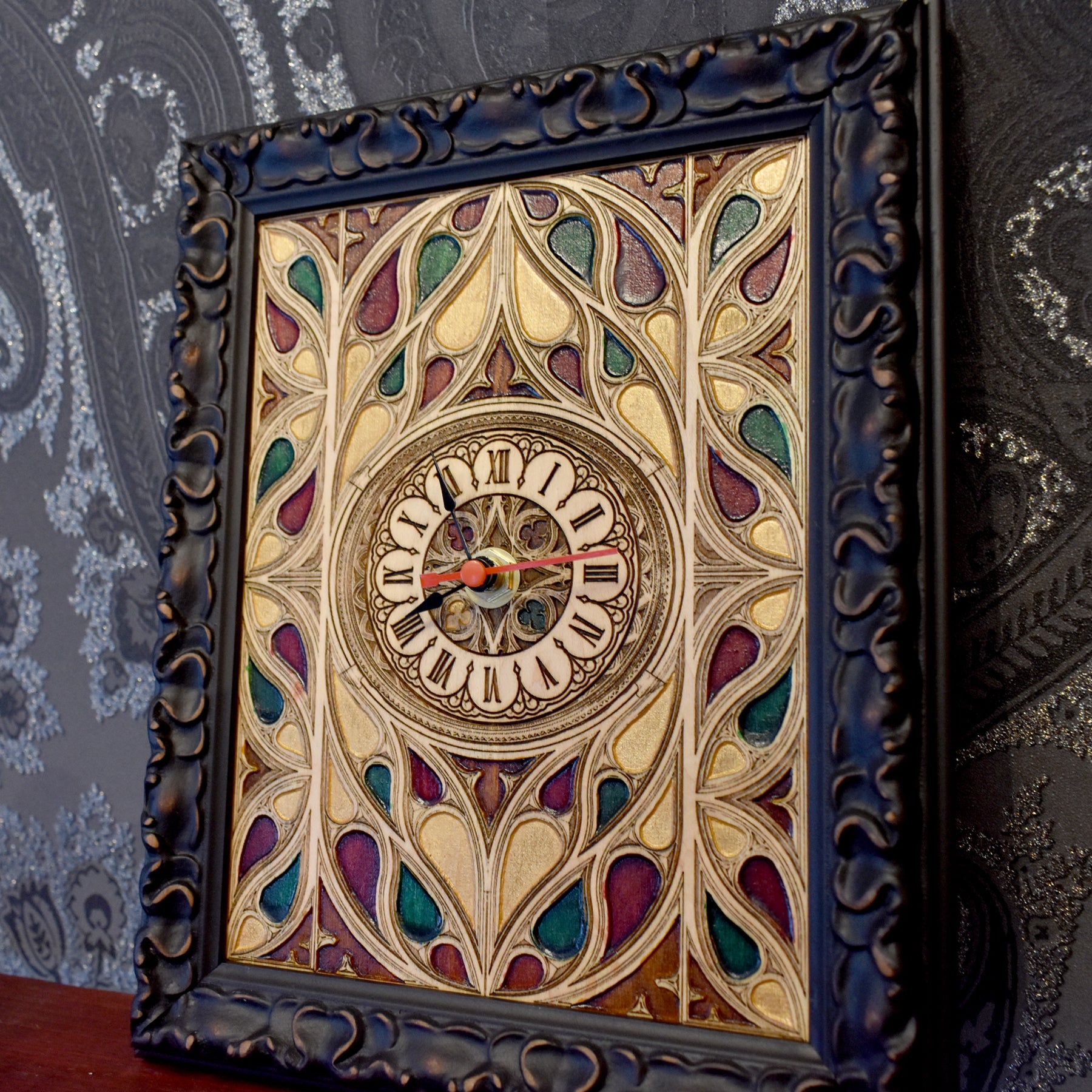 Gothic Window Real Time Clock Multicolored Mini