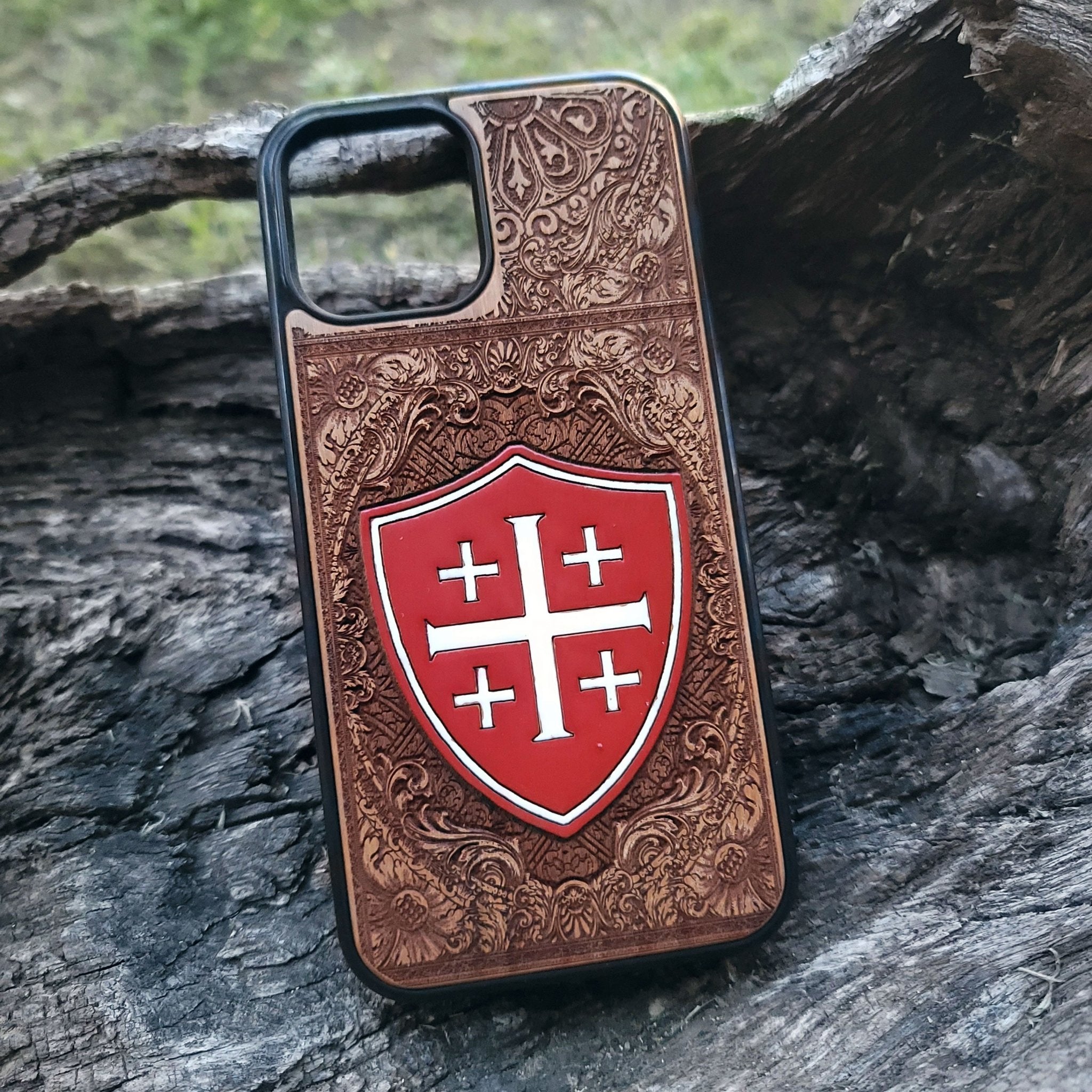 Jerusalem Cross shield phone case iPhone  medieval design