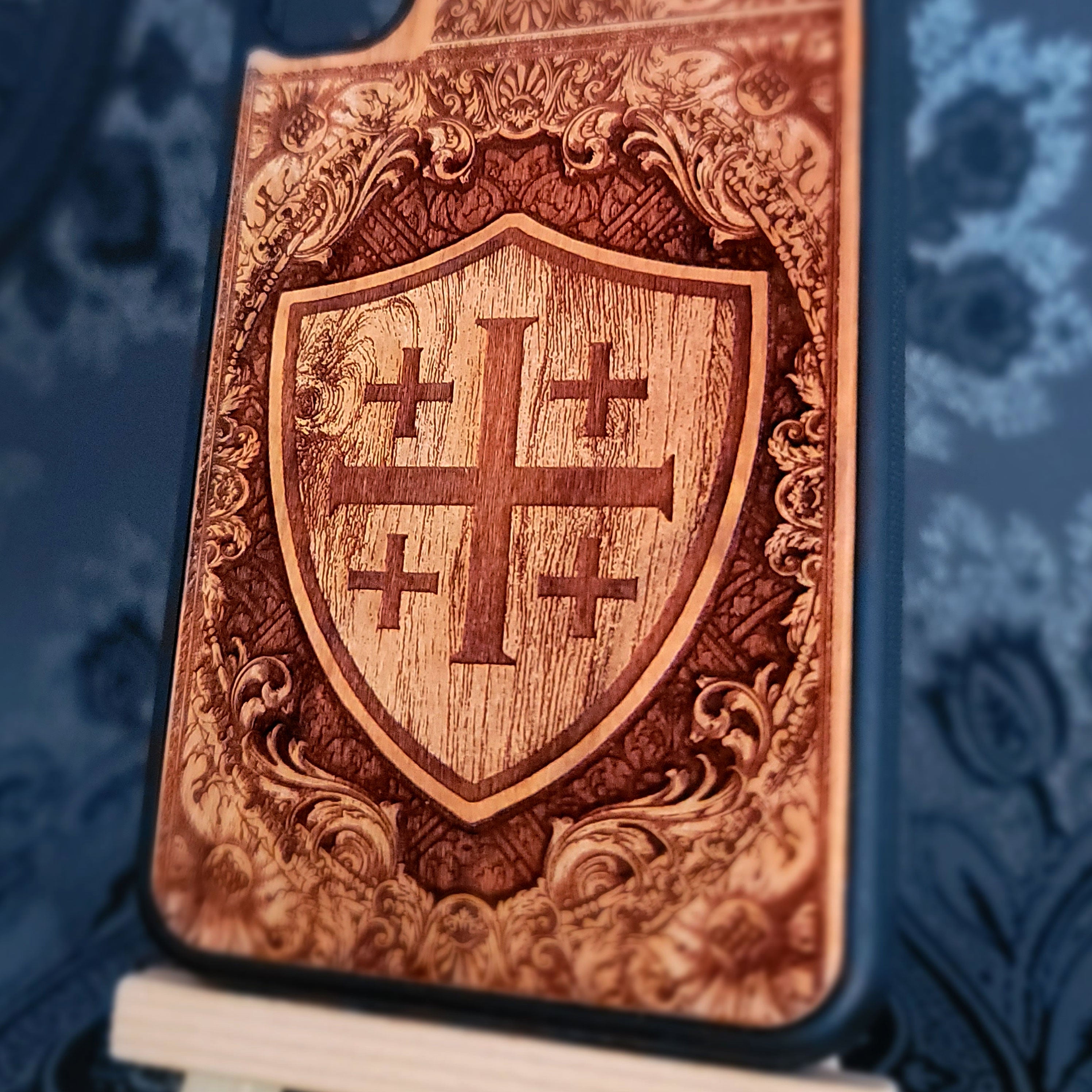 Jerusalem Cross - Wood Phone Case