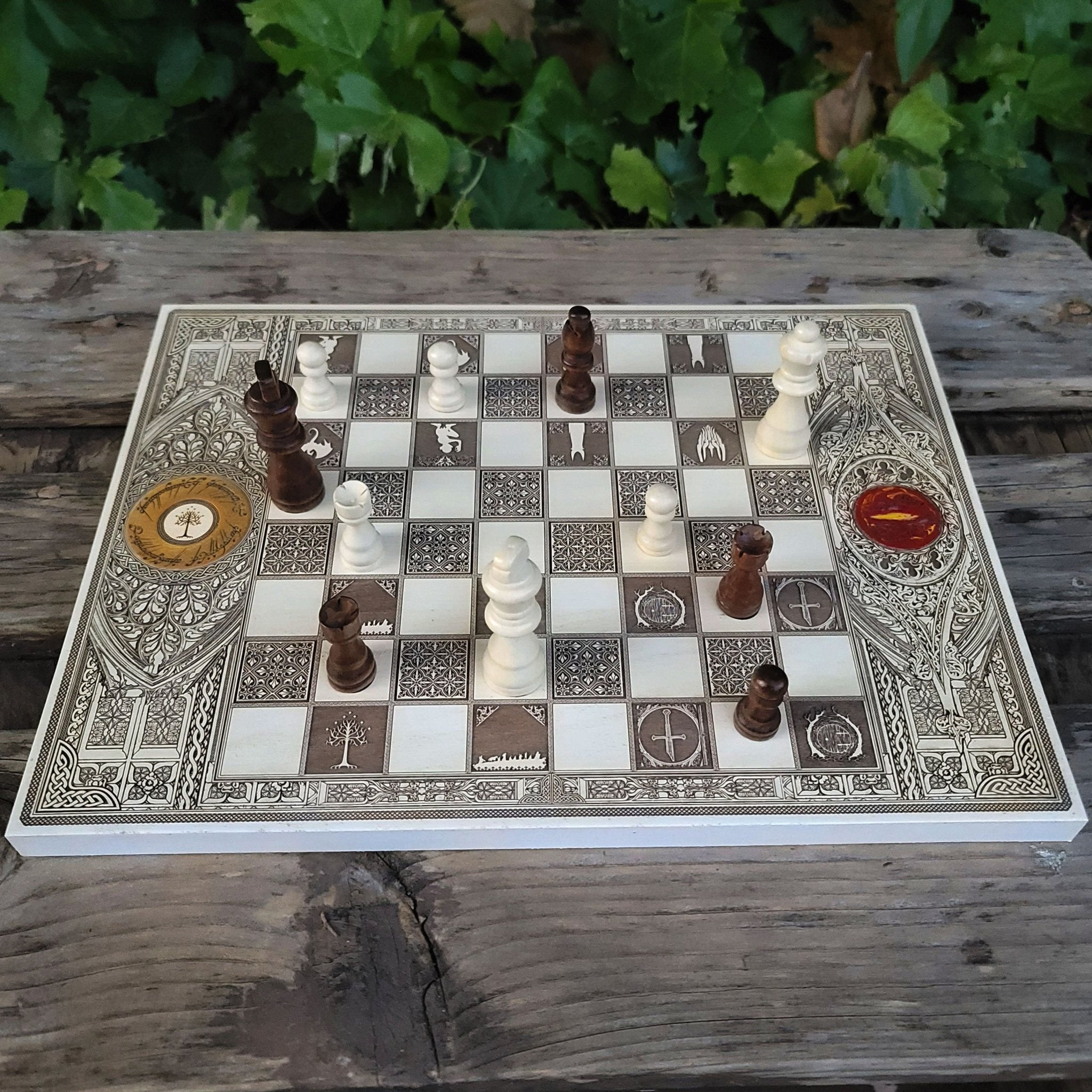 LOTR Chess Board - White & Brown - A3 Large Size