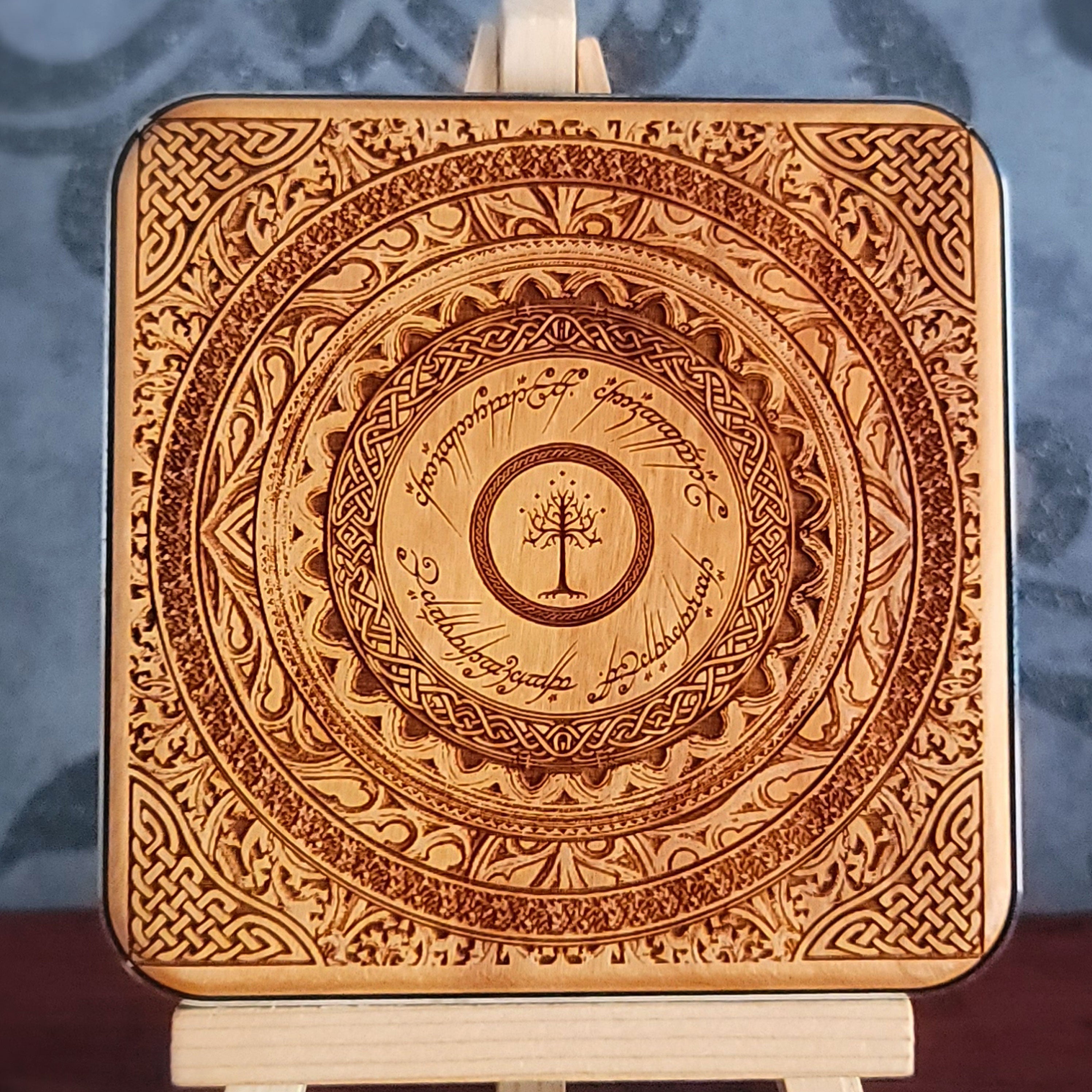 Lord of the Rings Wireless Charger | Elven Runes Art Wireless Charger