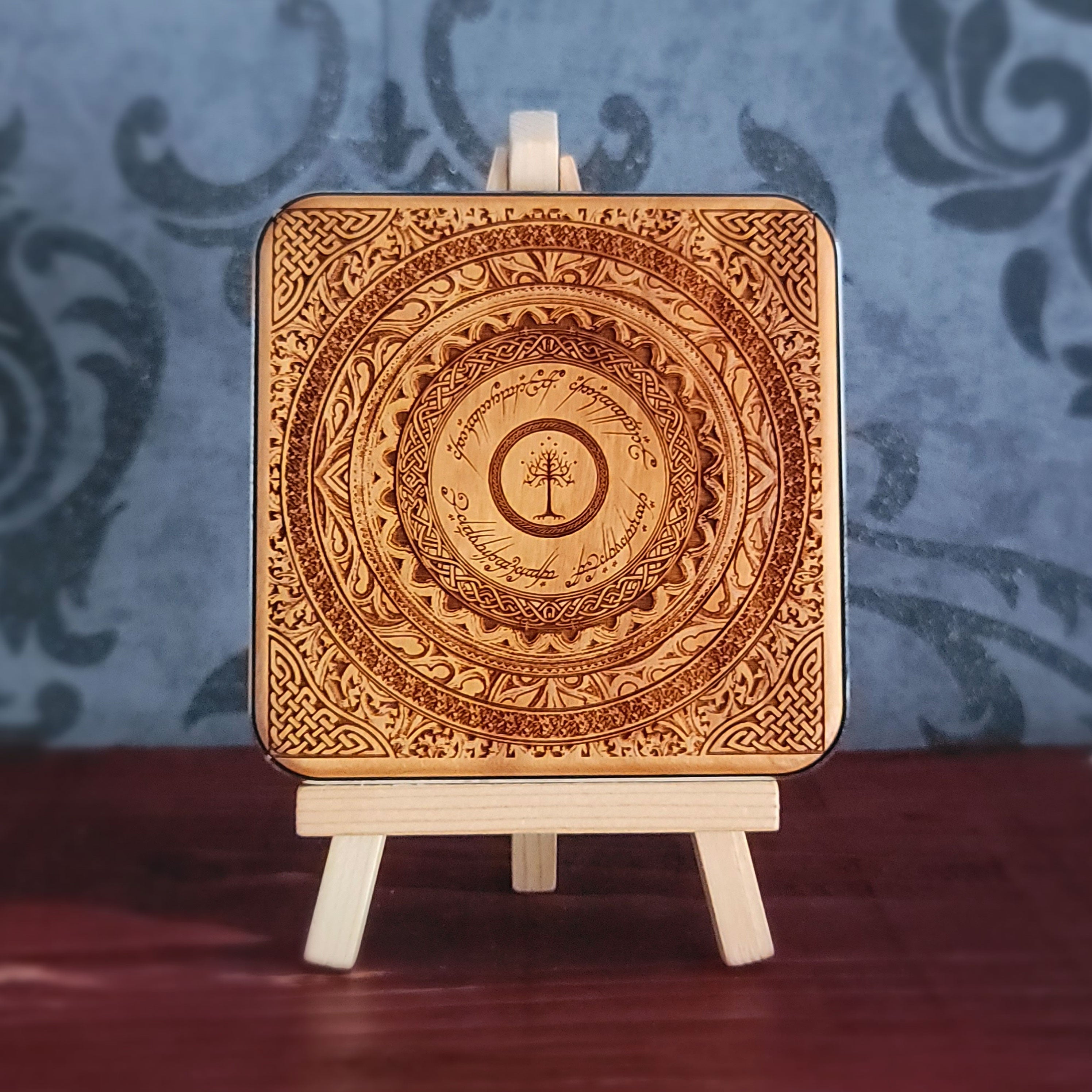 Lord of the Rings Wireless Charger | Elven Runes Art Wireless Charger
