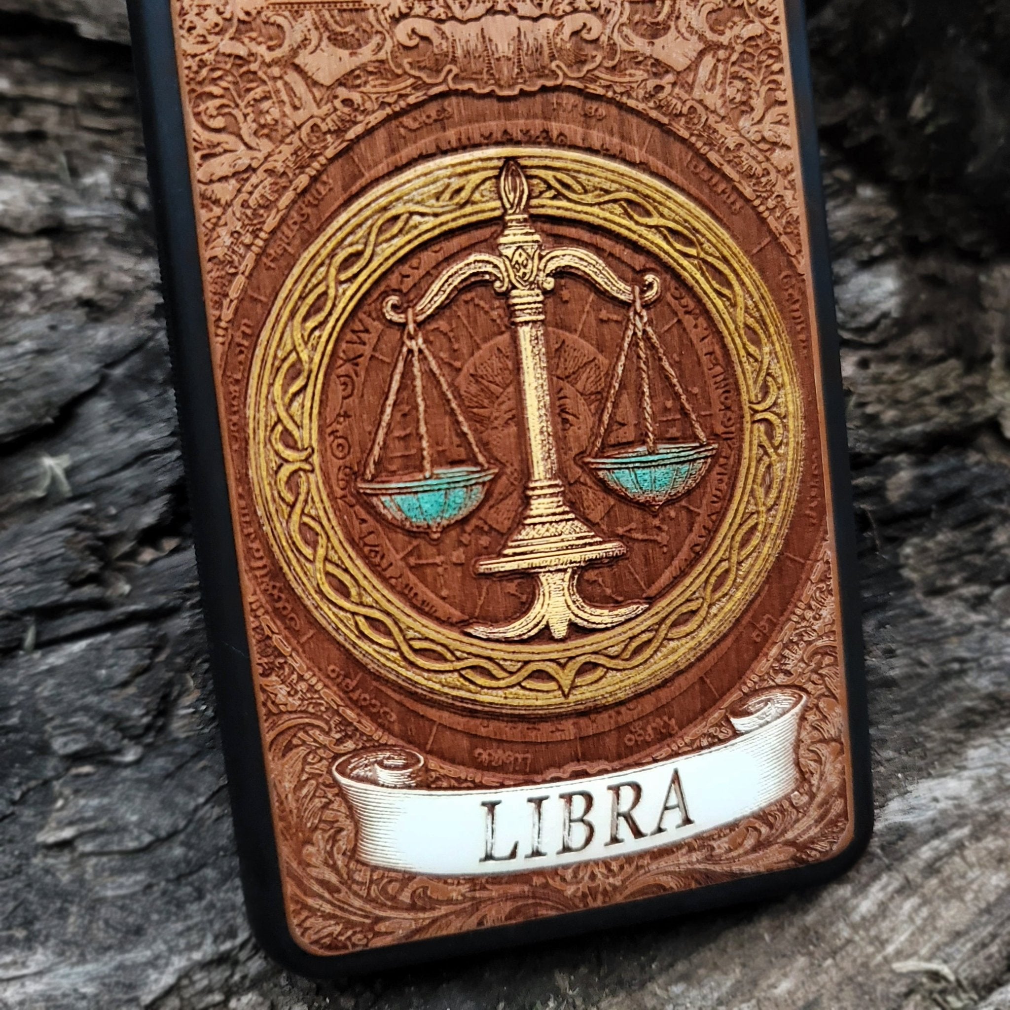 Handcrafted Libra astrology phone cover with star sign design