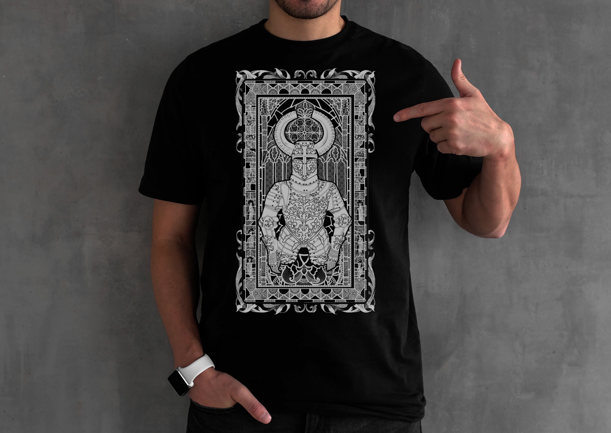 Medieval Graphic T-Shirt, Goth Clothing "Sacred Armour"