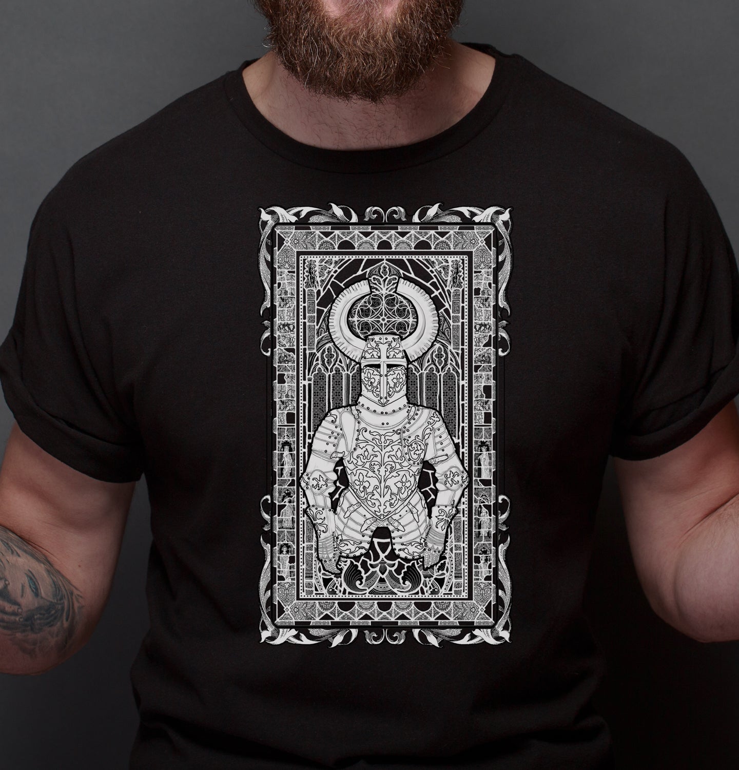 Medieval Graphic T-Shirt, Goth Clothing "Sacred Armour"