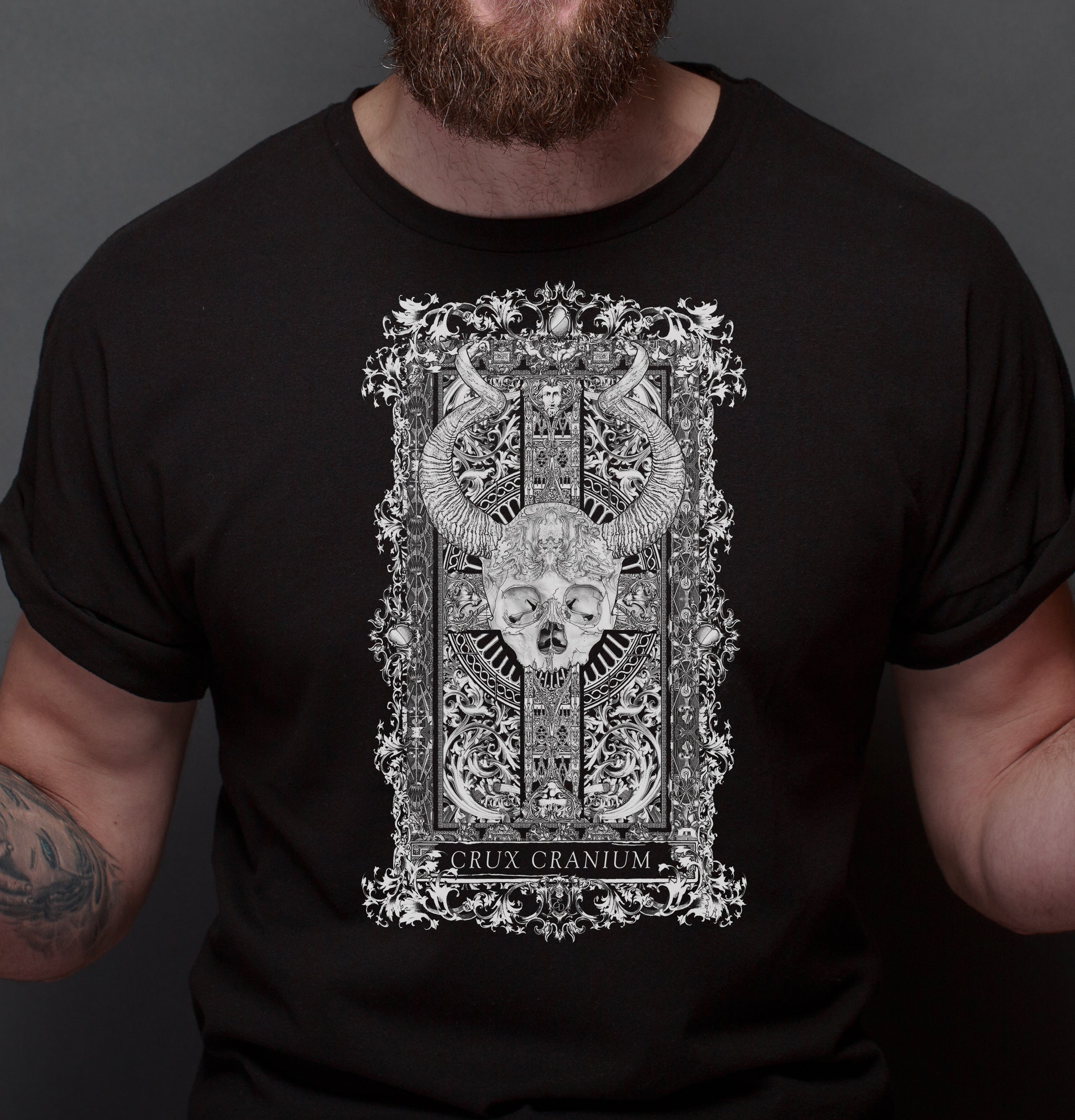 Skull Graphic T-Shirt, Goth Clothing "Cross Skull"