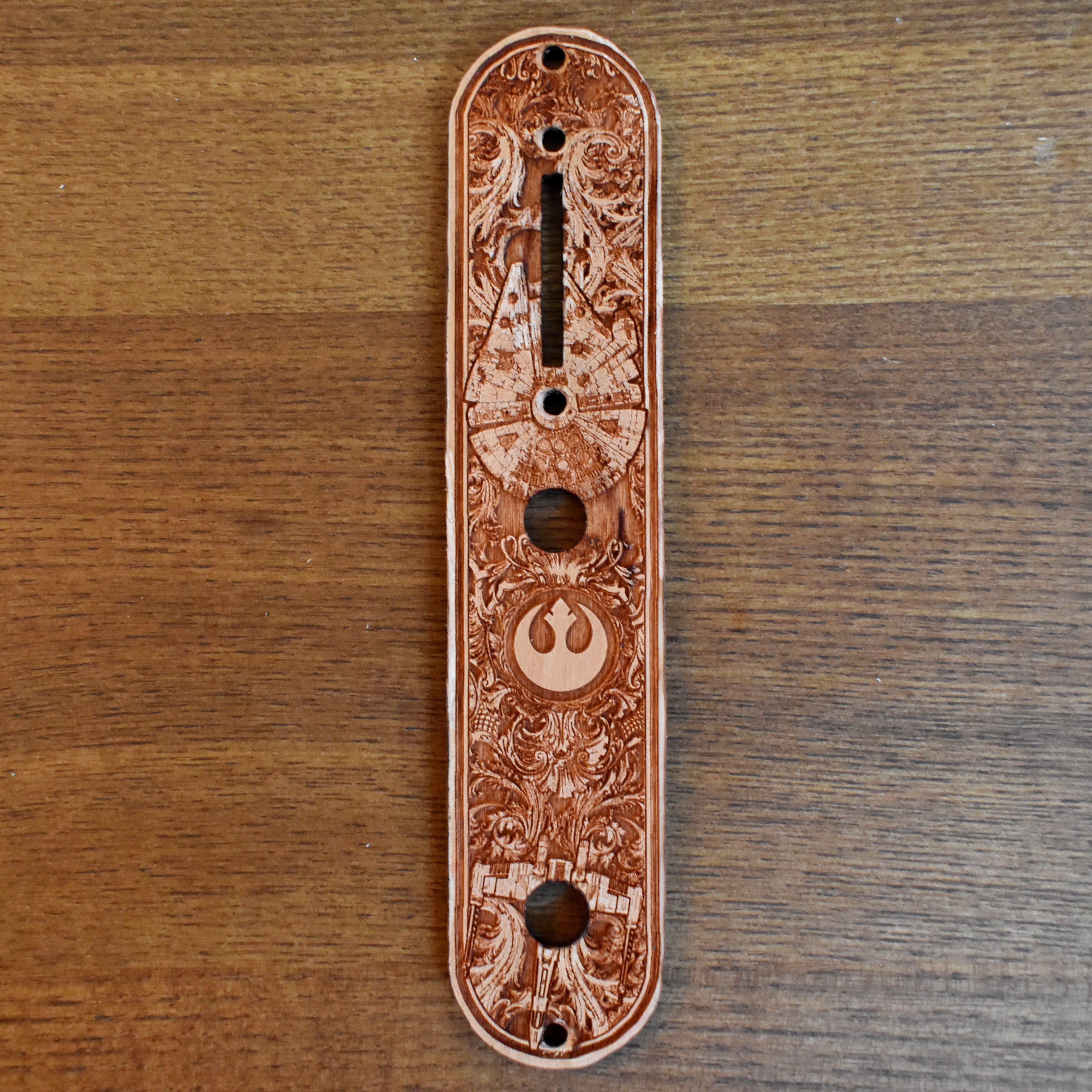 Custom Engraved Telecaster Control Plate – Star Wars Rebel Inspired Design – Compatible with Fender Telecaster Star Wars