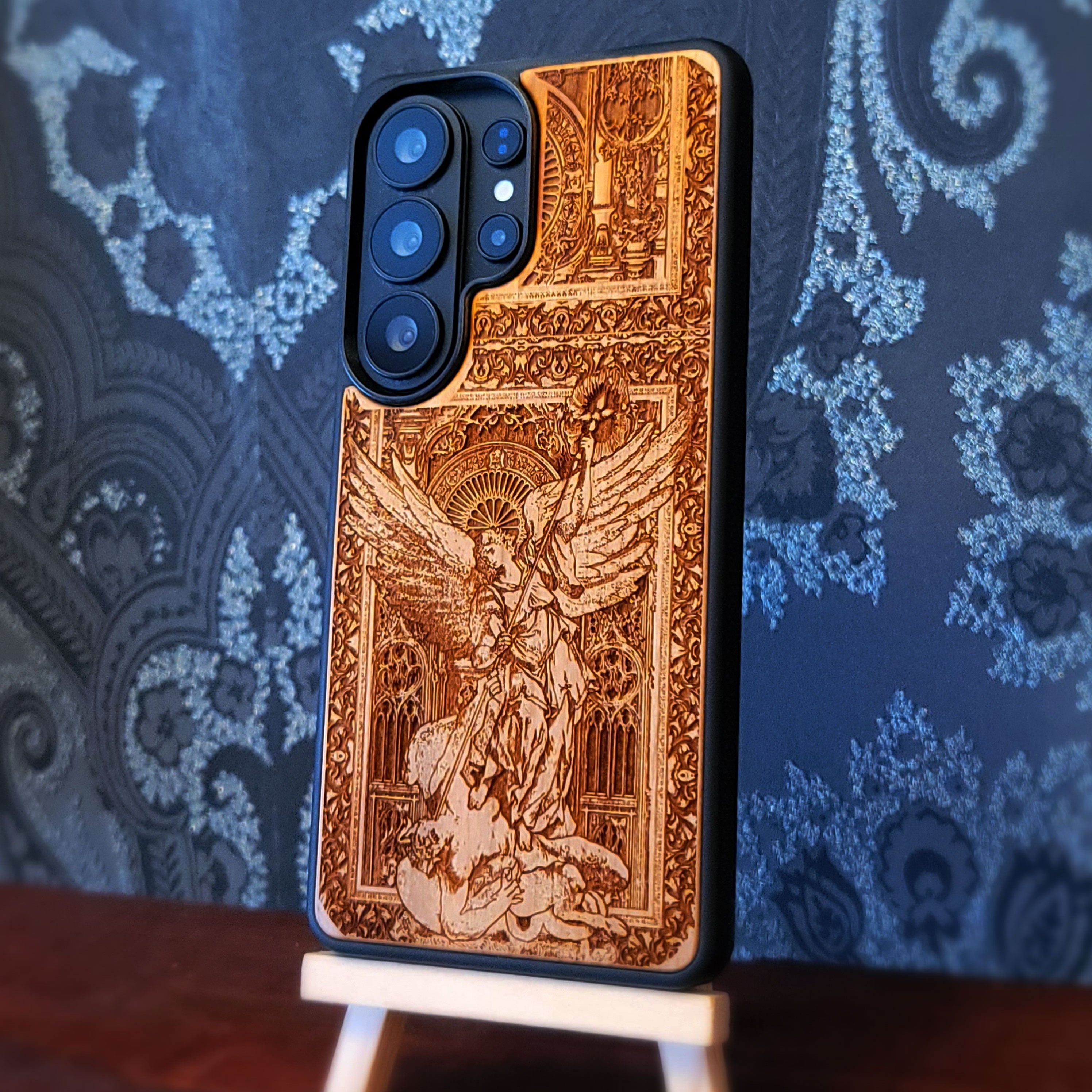 Saint Michael Defeating the Devil Wood Phone Case for iphone and samsung galaxy