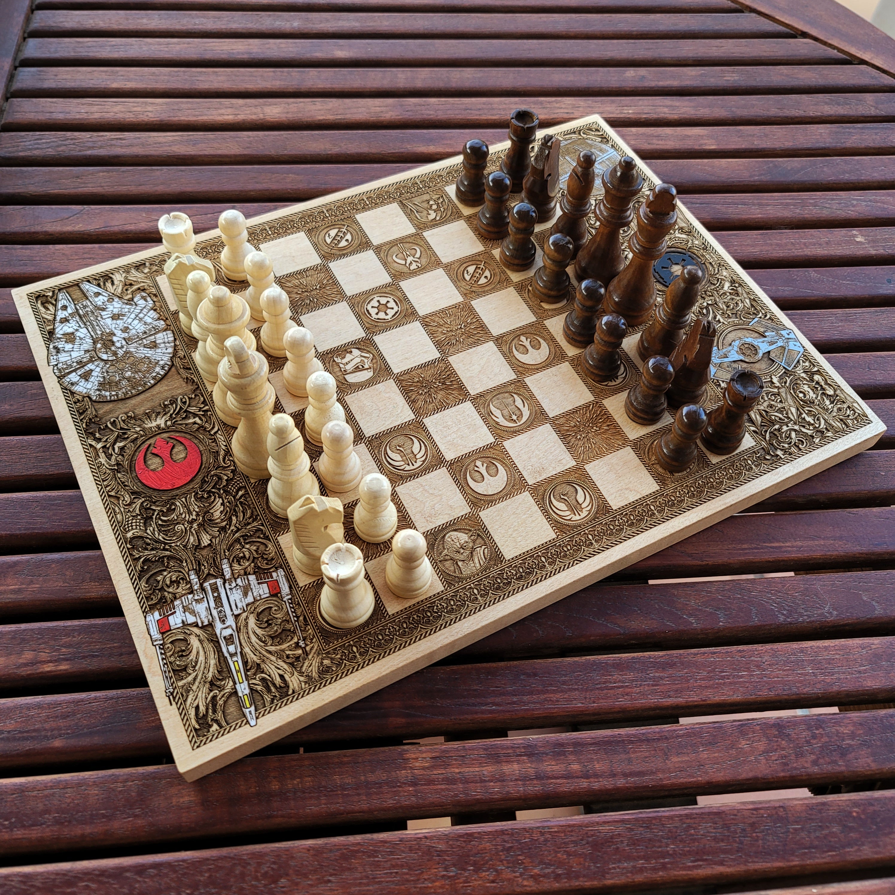 Sci Fi Chess Board Star Wars - A3 Large Size