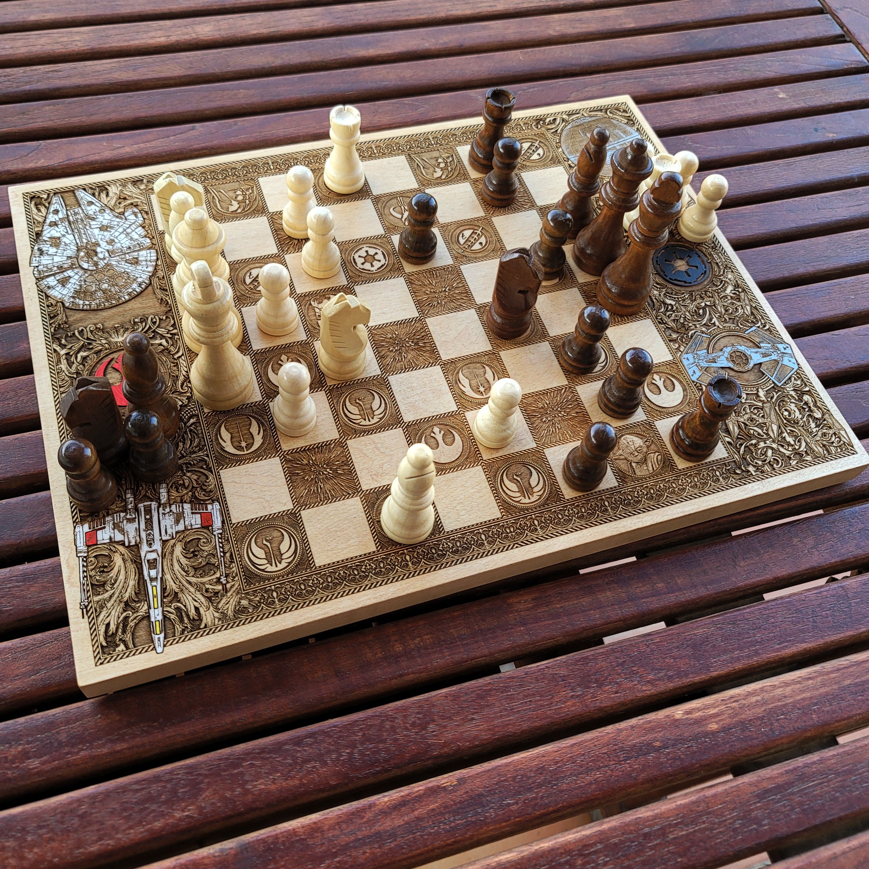 Sci Fi Chess Board Star Wars - A3 Large Size