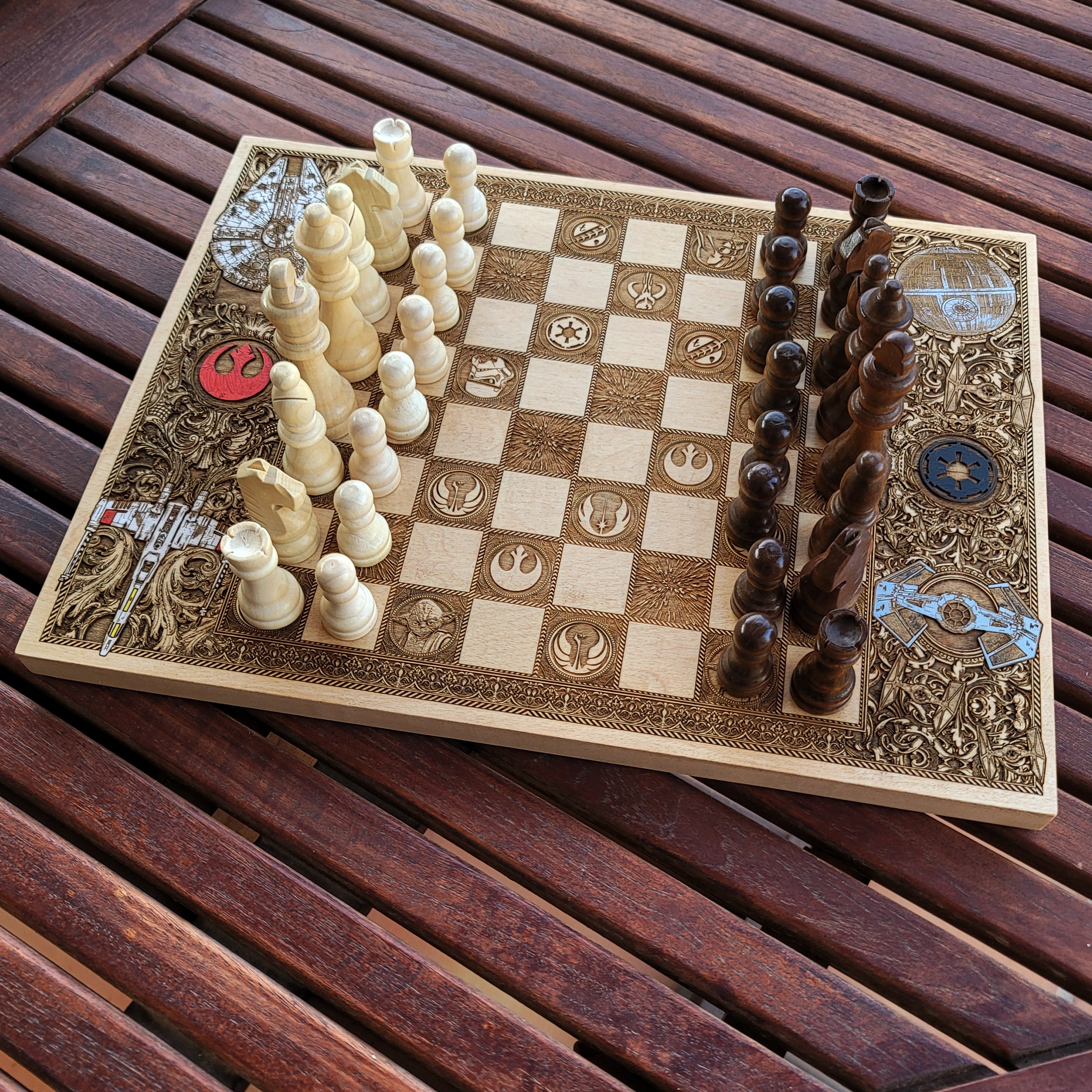 Sci Fi Chess Board Star Wars - A3 Large Size