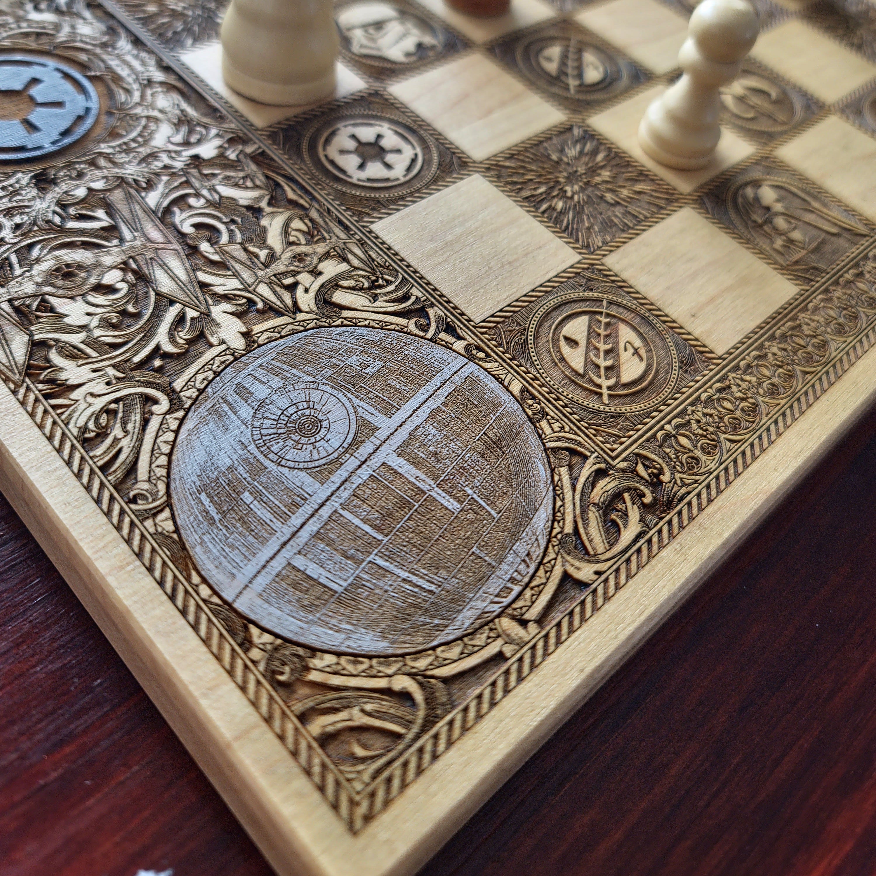 Sci Fi Chess Board Star Wars - A3 Large Size