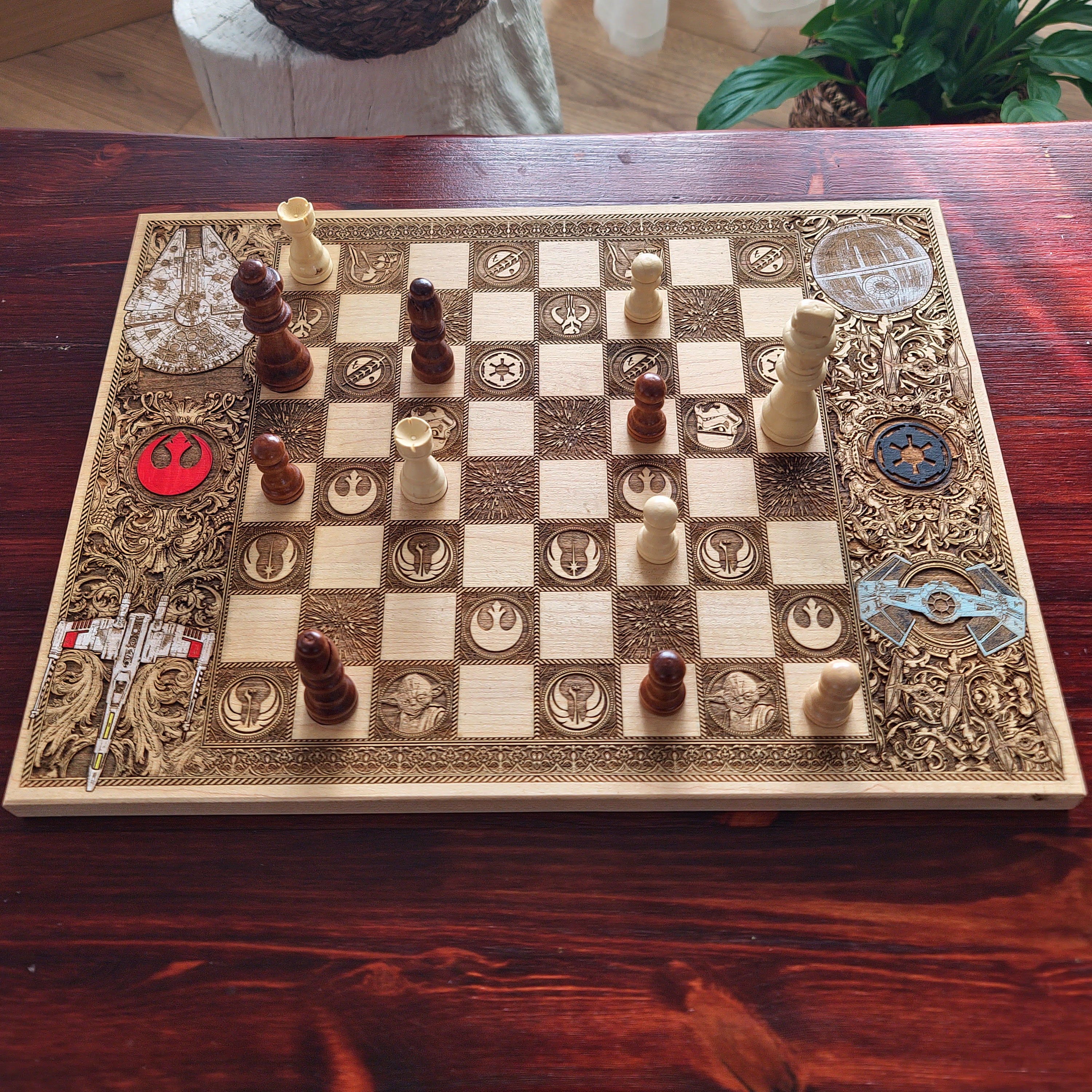 Sci Fi Chess Board Star Wars - A3 Large Size