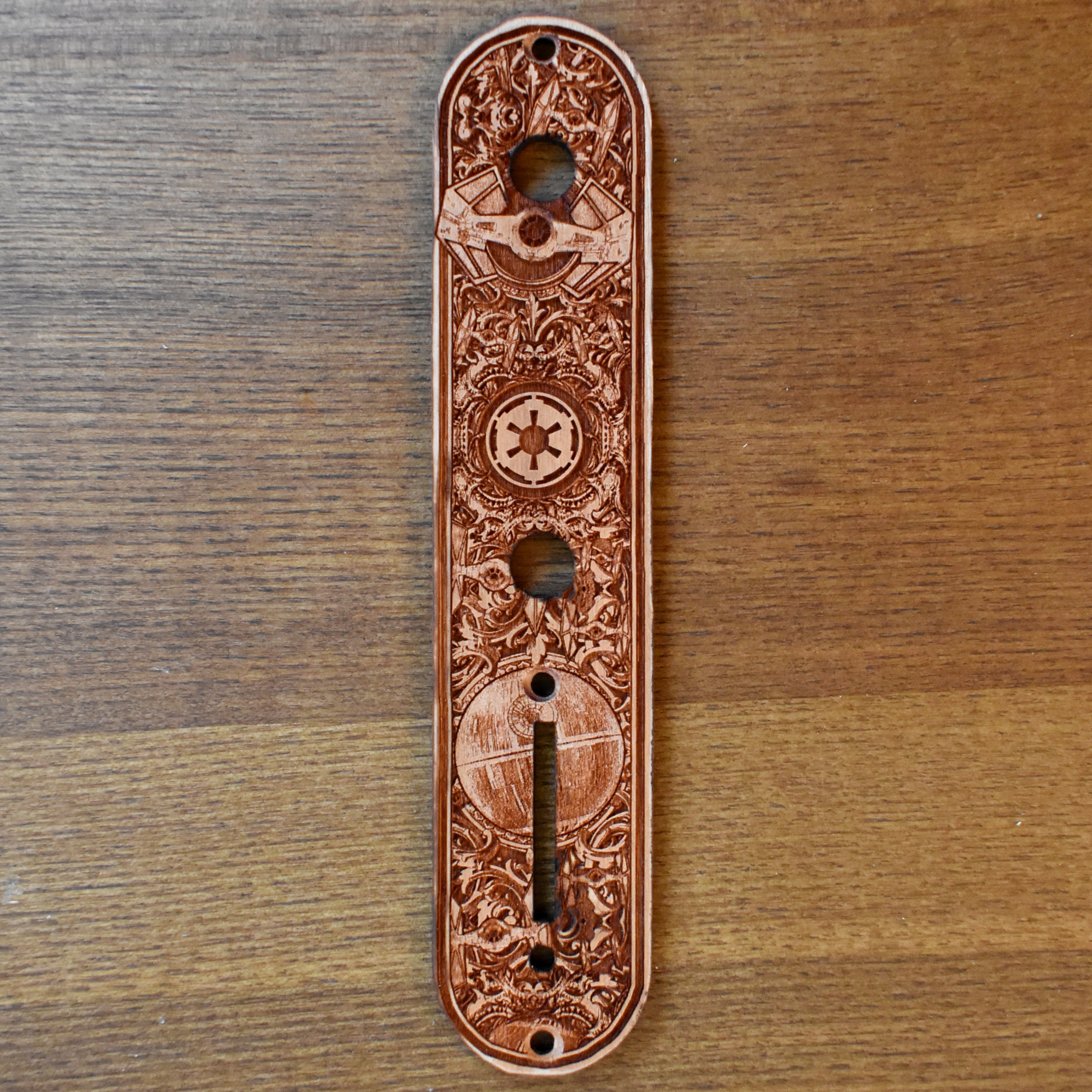 Custom Engraved Telecaster Control Plate – Star Wars Empire Inspired Design – Compatible with Fender Telecaster Star