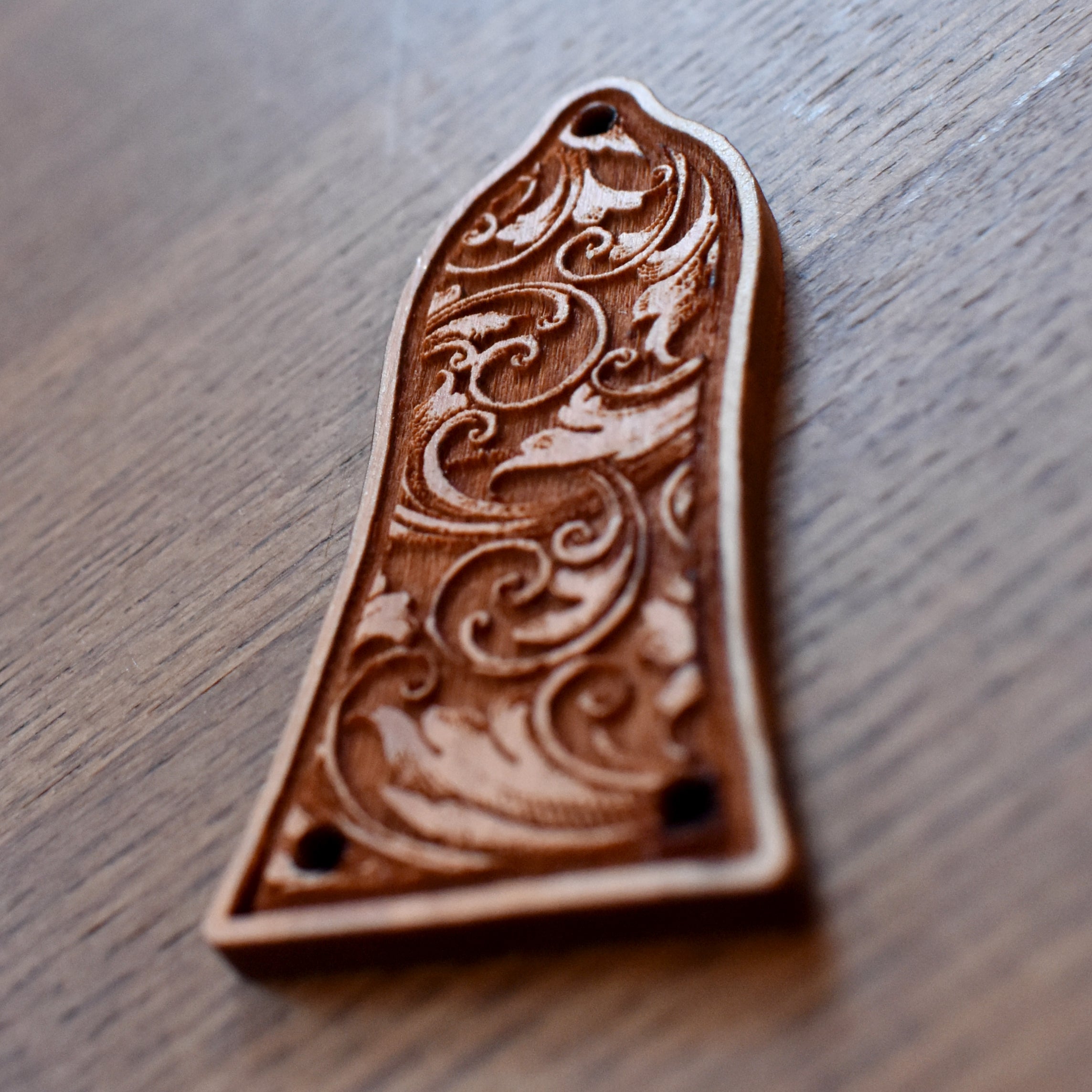 Truss Rod Cover for Epiphone Les Paul Embellishment 1 – gothic art, engraved wood, dark fantasy, skeleton design, artisan crafted