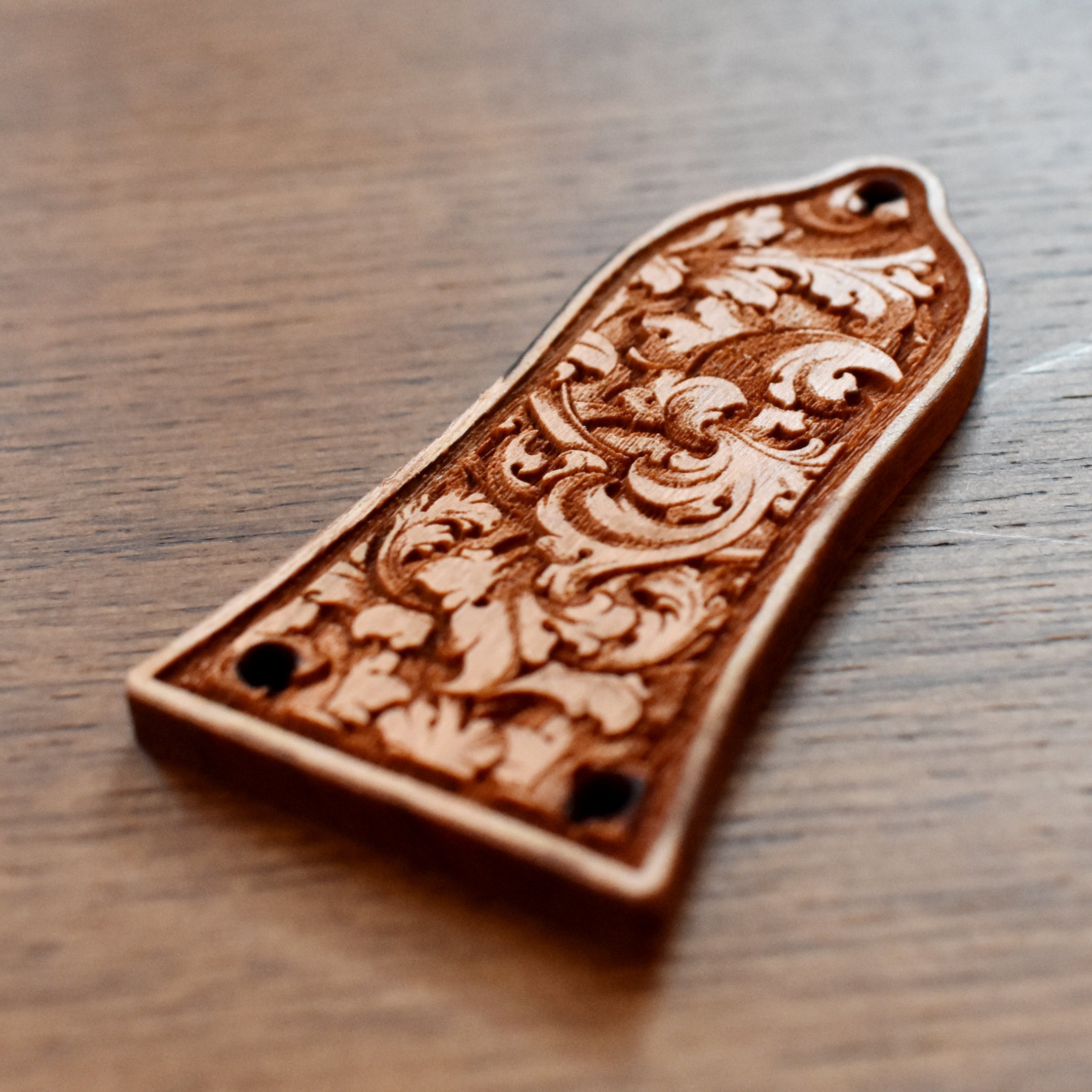 Truss Rod Cover for Epiphone Les Paul Embellishment 2 – gothic art, engraved wood, dark fantasy, skeleton design, artisan crafted