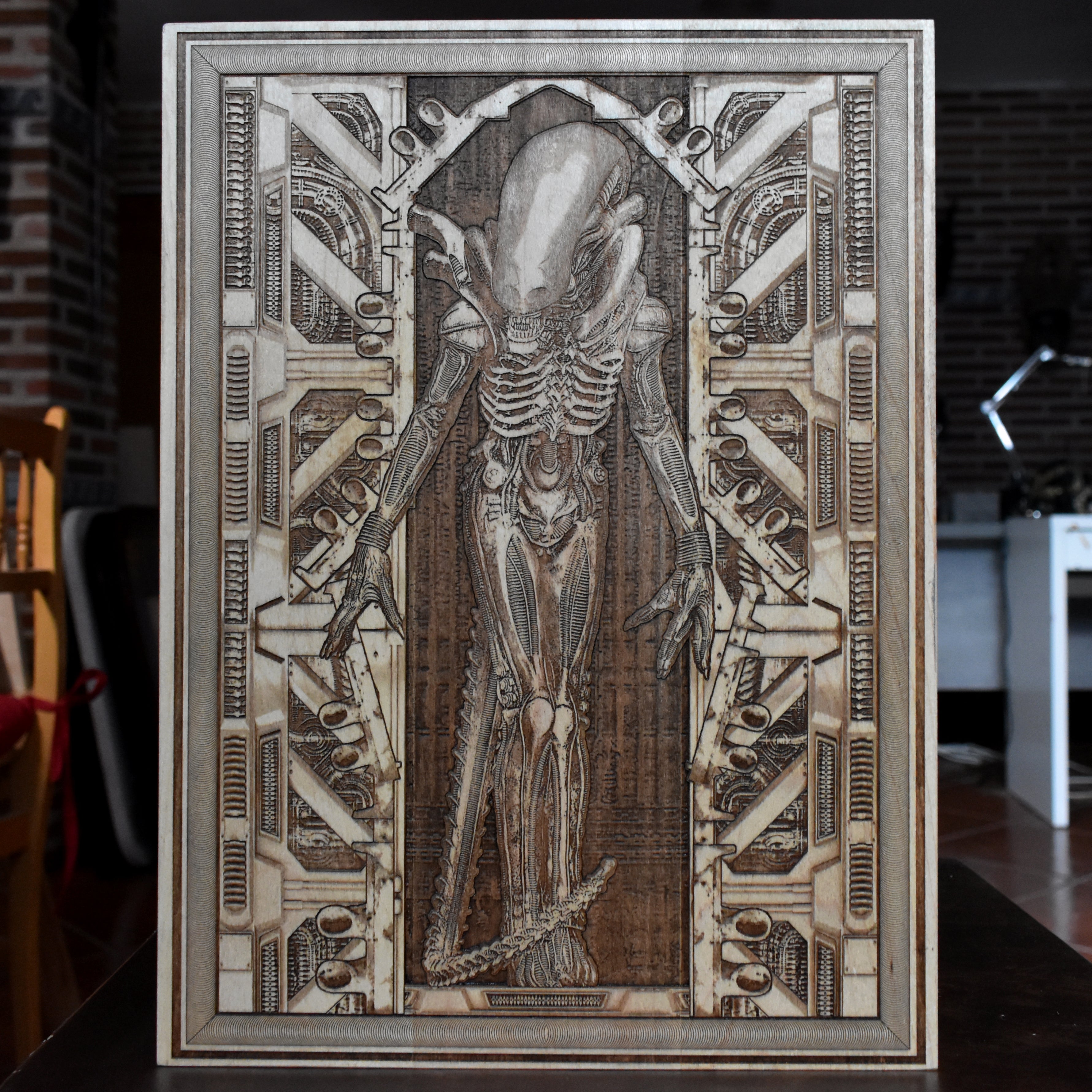 Alien Wood Wall Art VIII - Large
