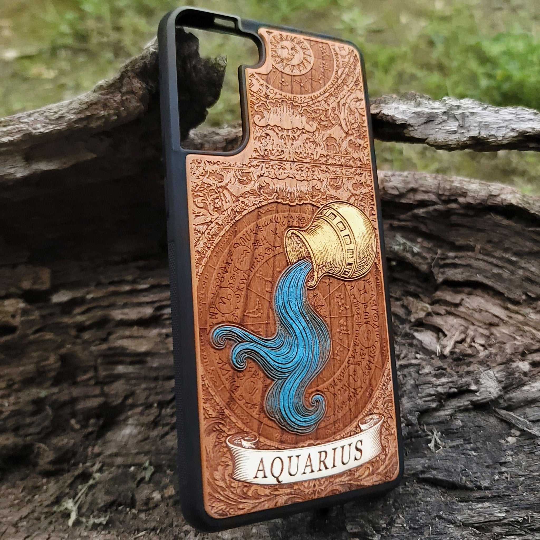 Aquarius star sign phone case for astrology and zodiac lovers