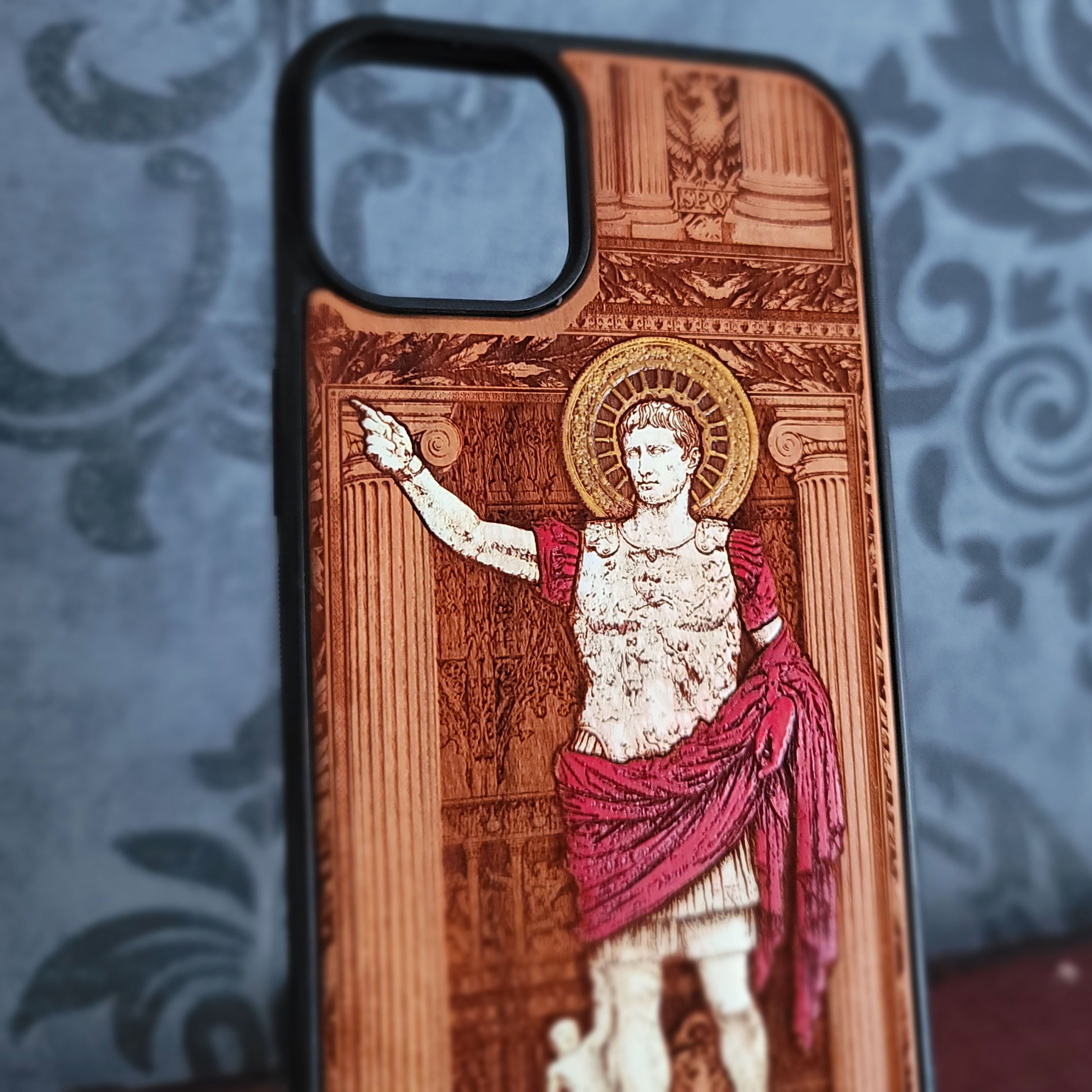 Augustus - Wood Phone Case - Hand Painted
