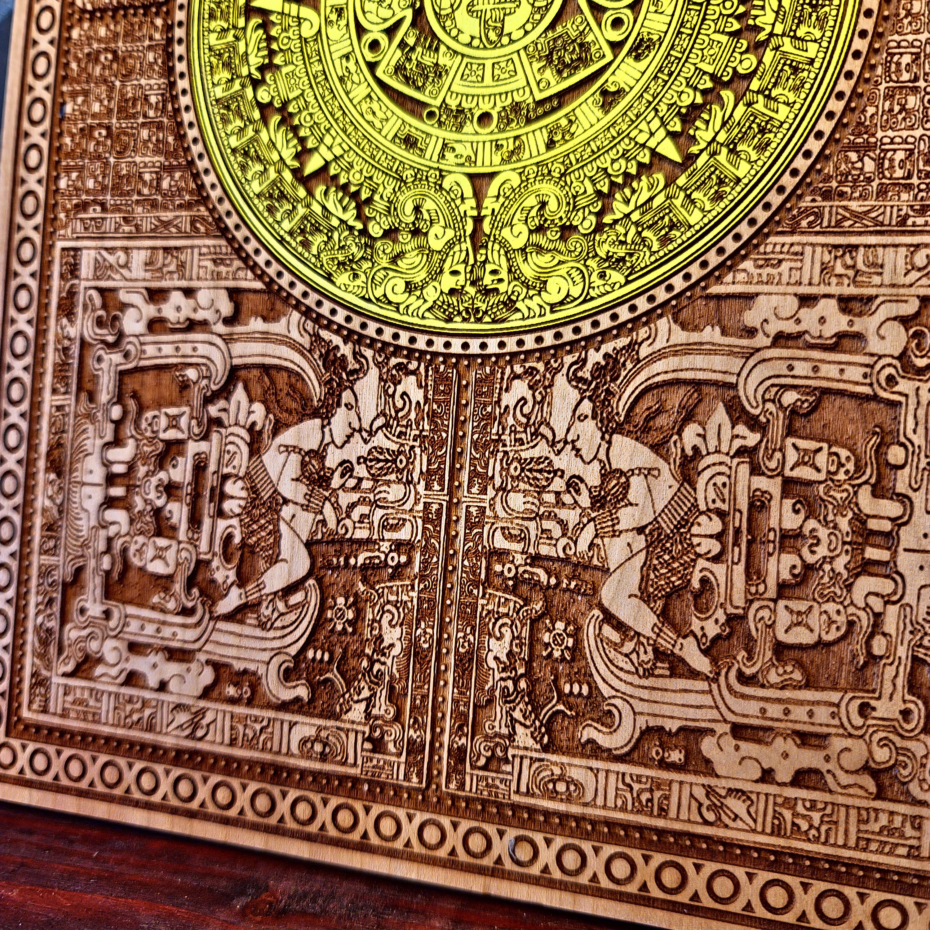 Aztec Calendar - Medium Hand Painted