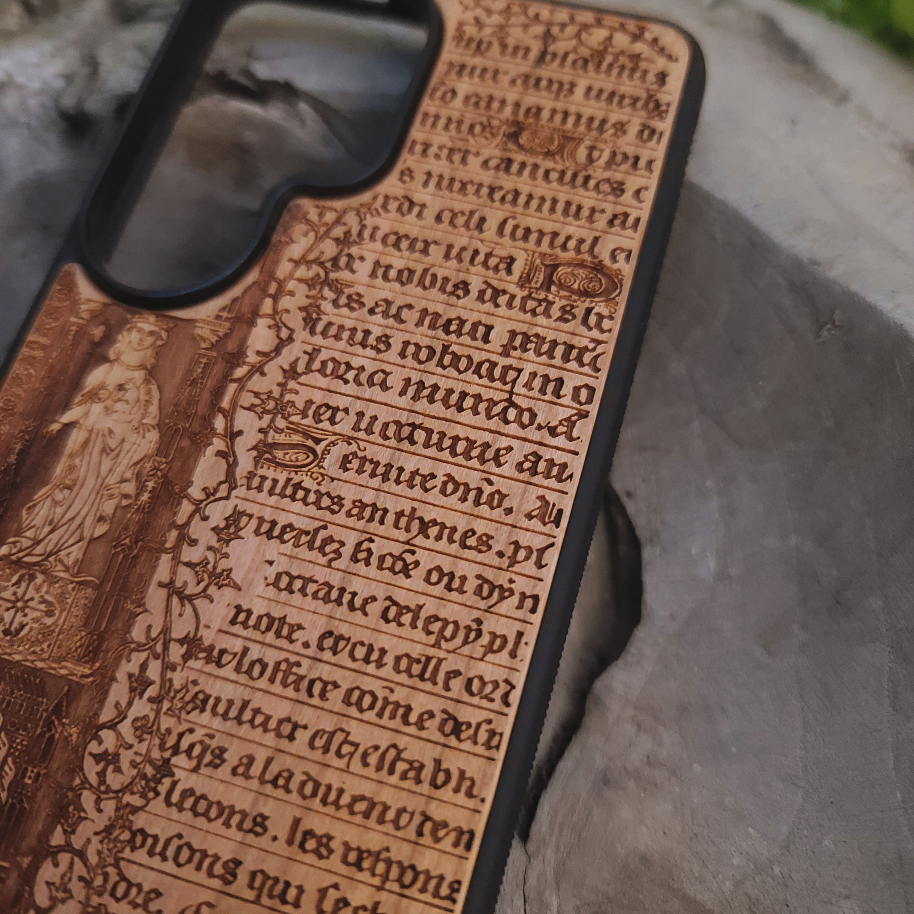 Ancient Book Page Wood Phone Case