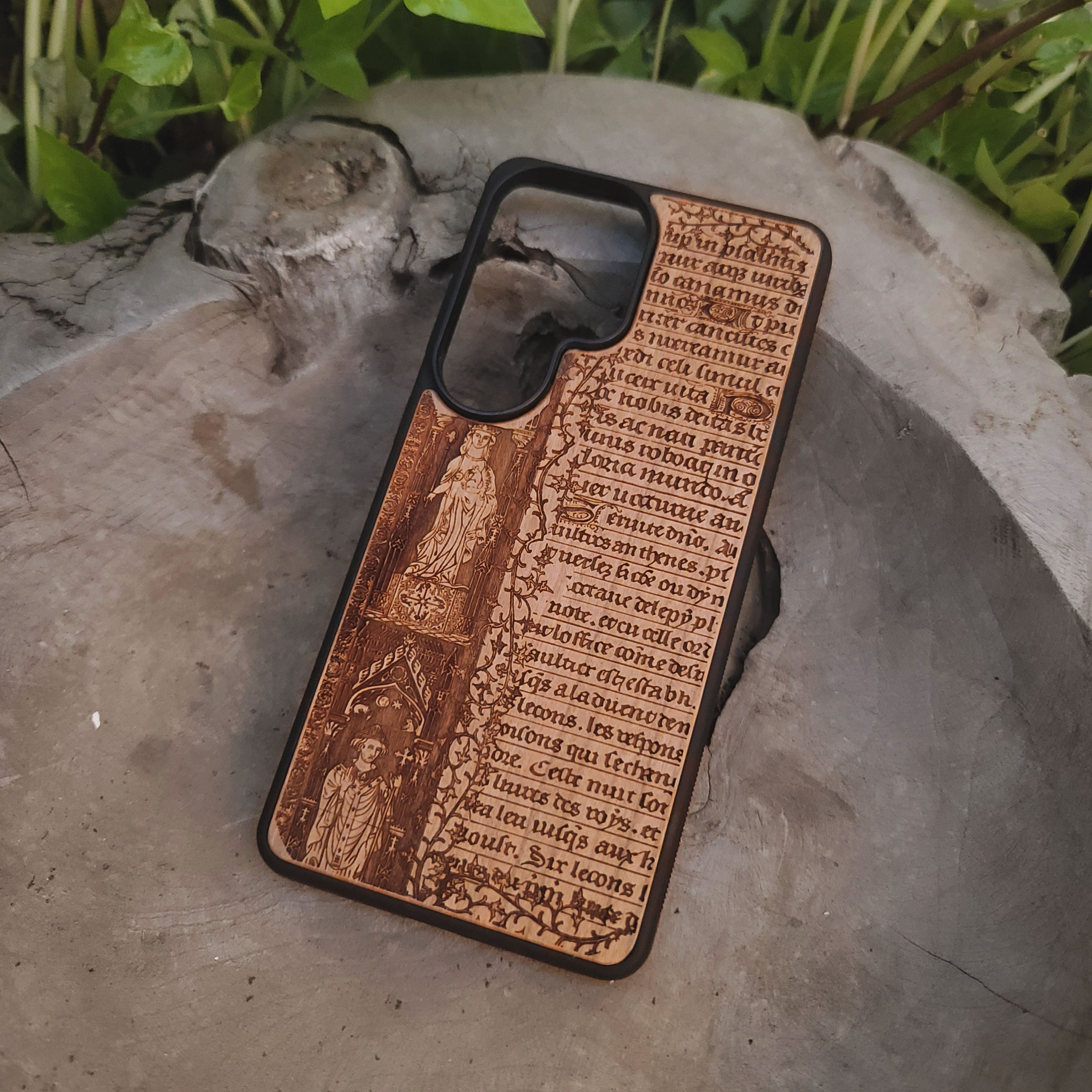 Ancient Book Page Wood Phone Case