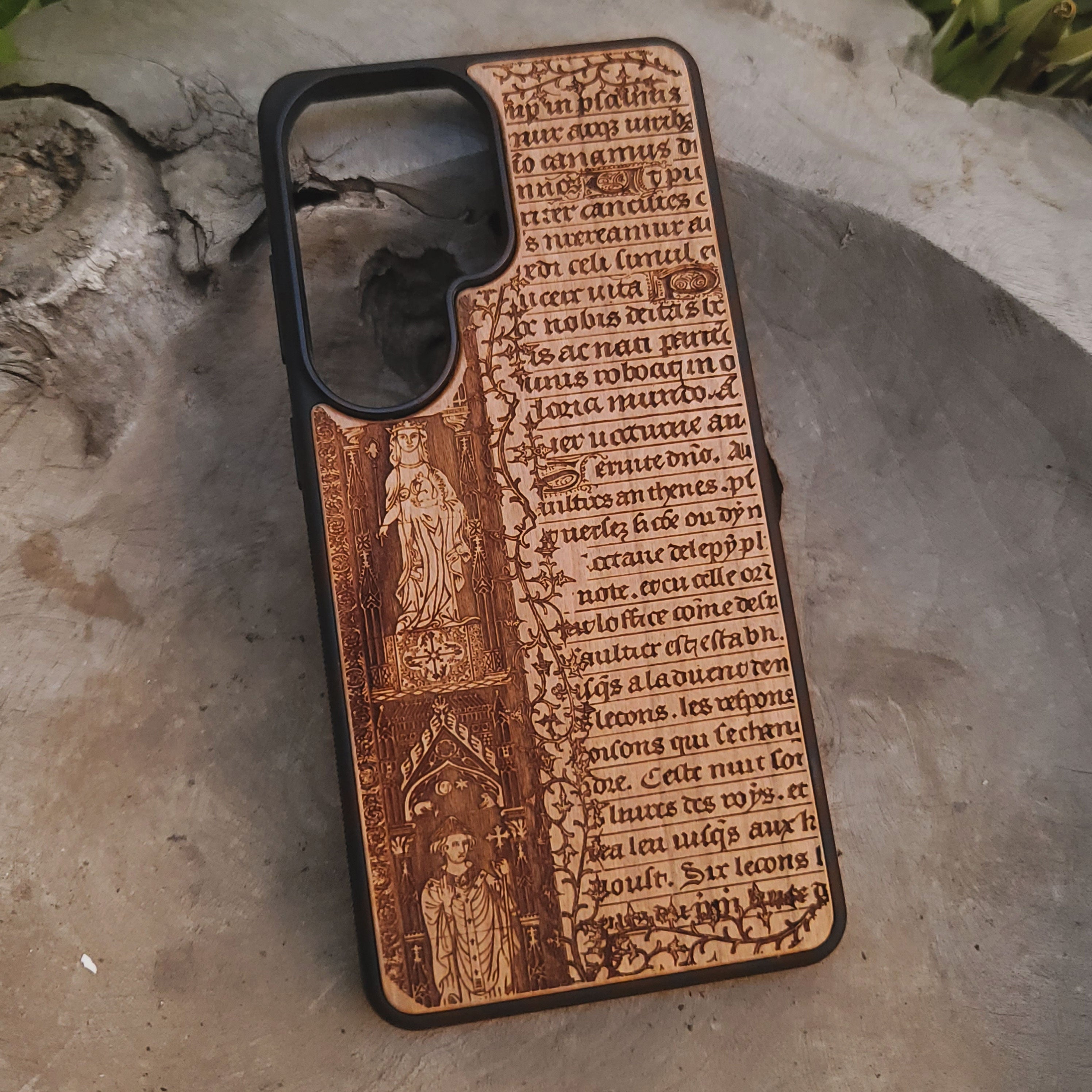 Ancient Book Page Wood Phone Case