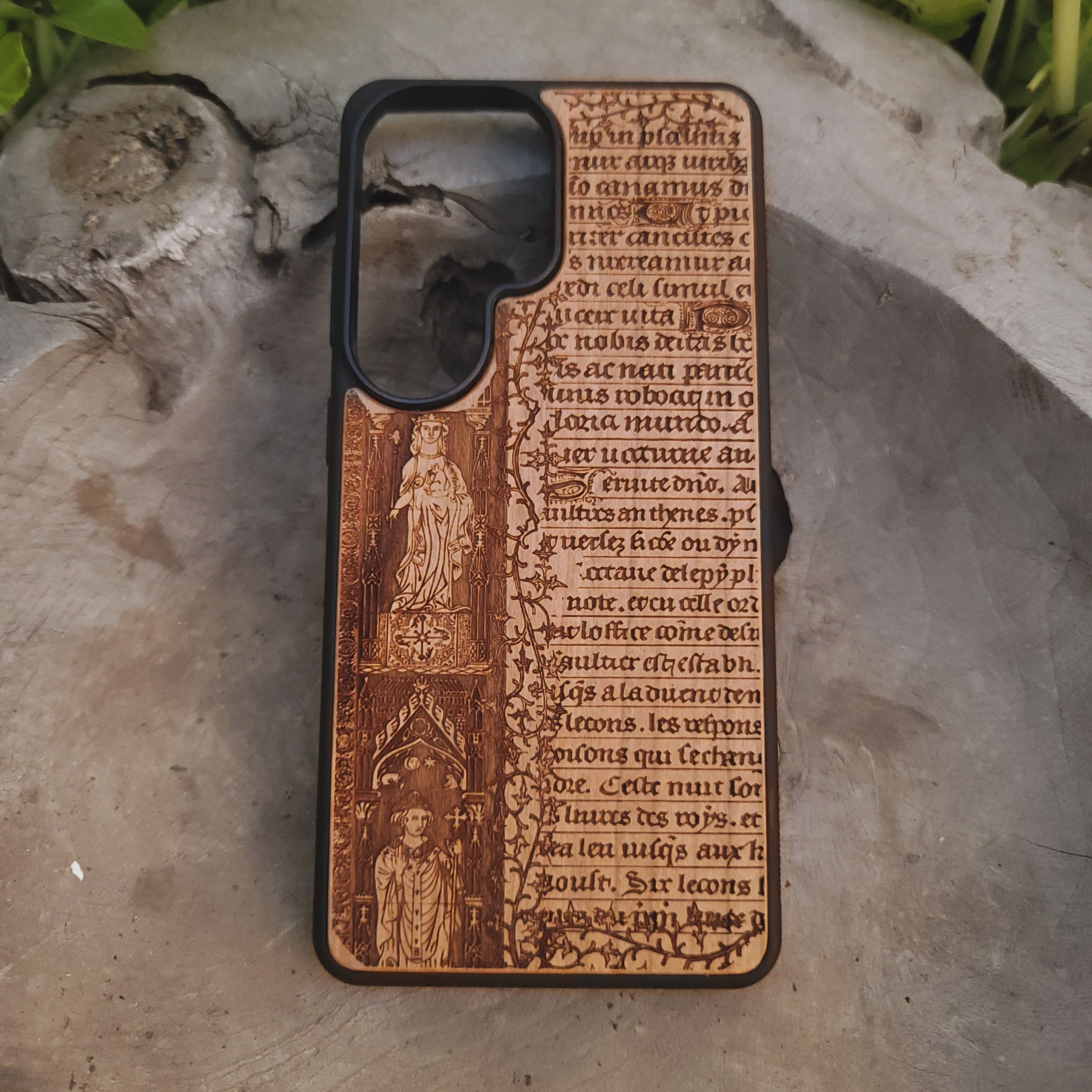 Ancient Book Page Wood Phone Case