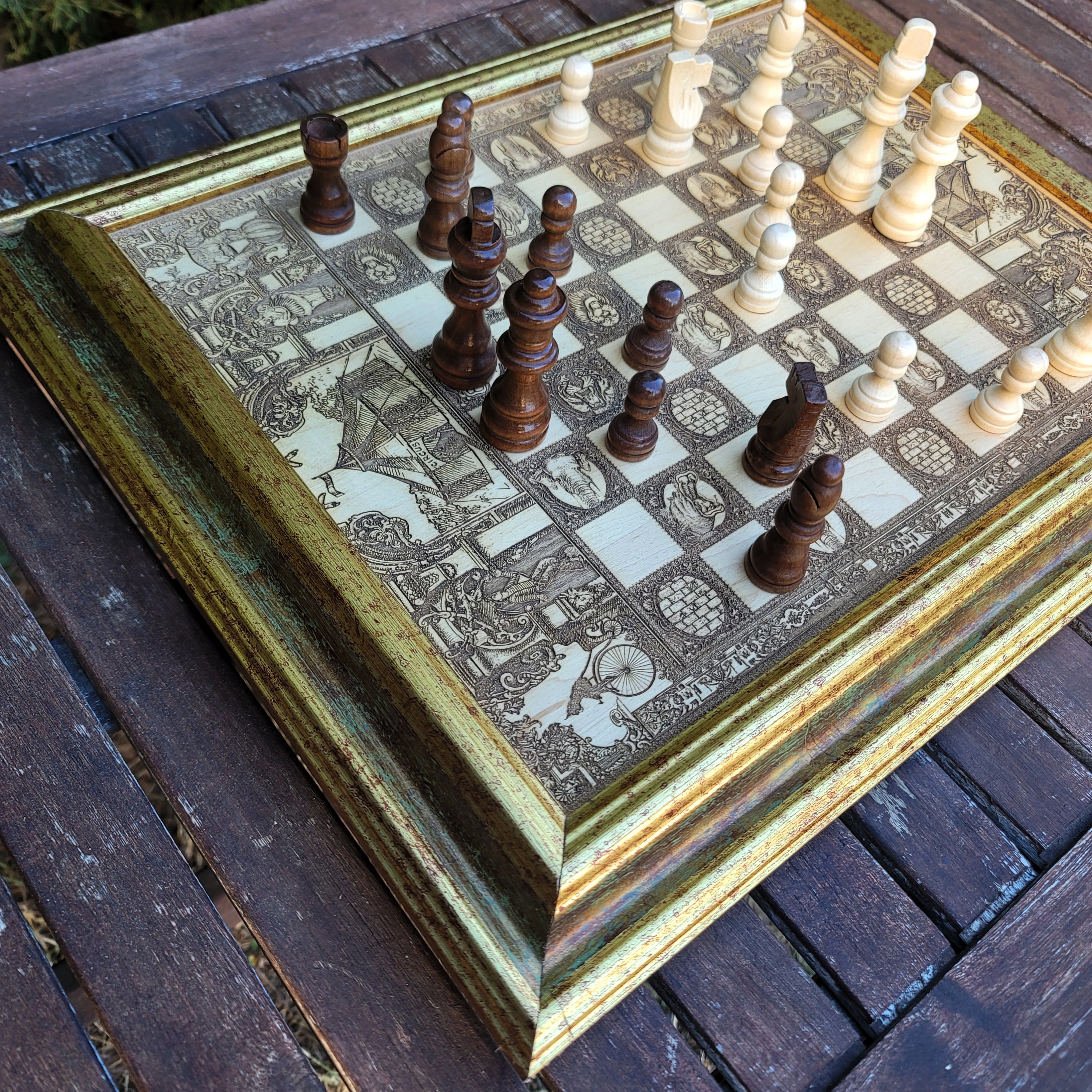 Vintage Circus Chess Board - A3 Large Size