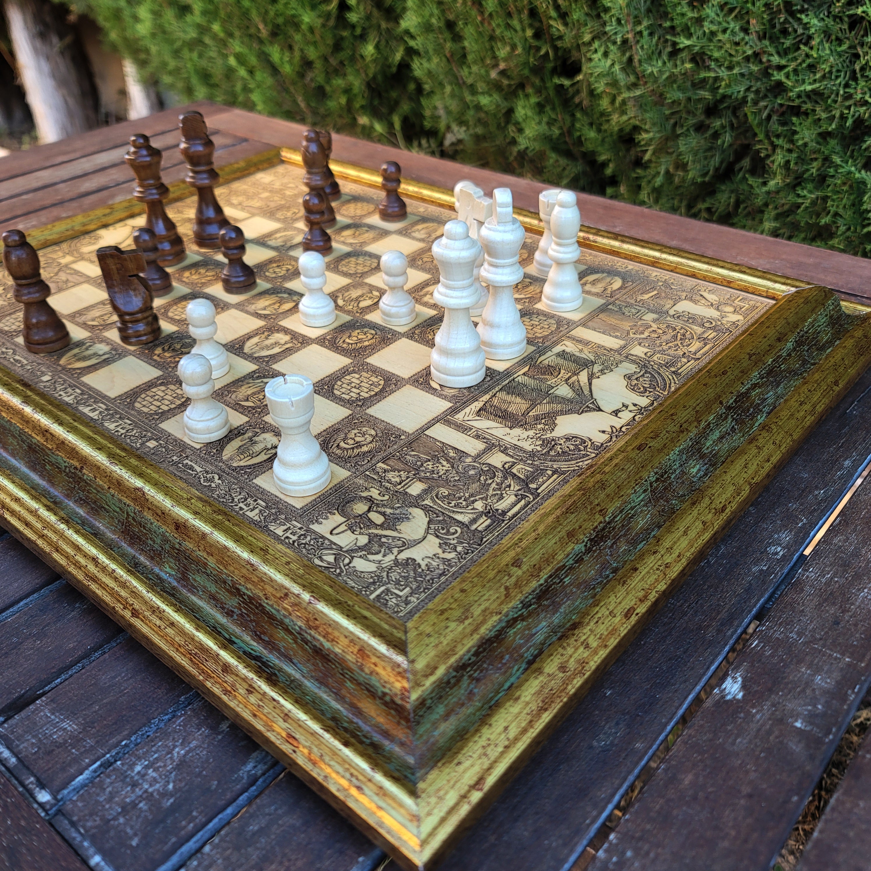 Vintage Circus Chess Board - A3 Large Size