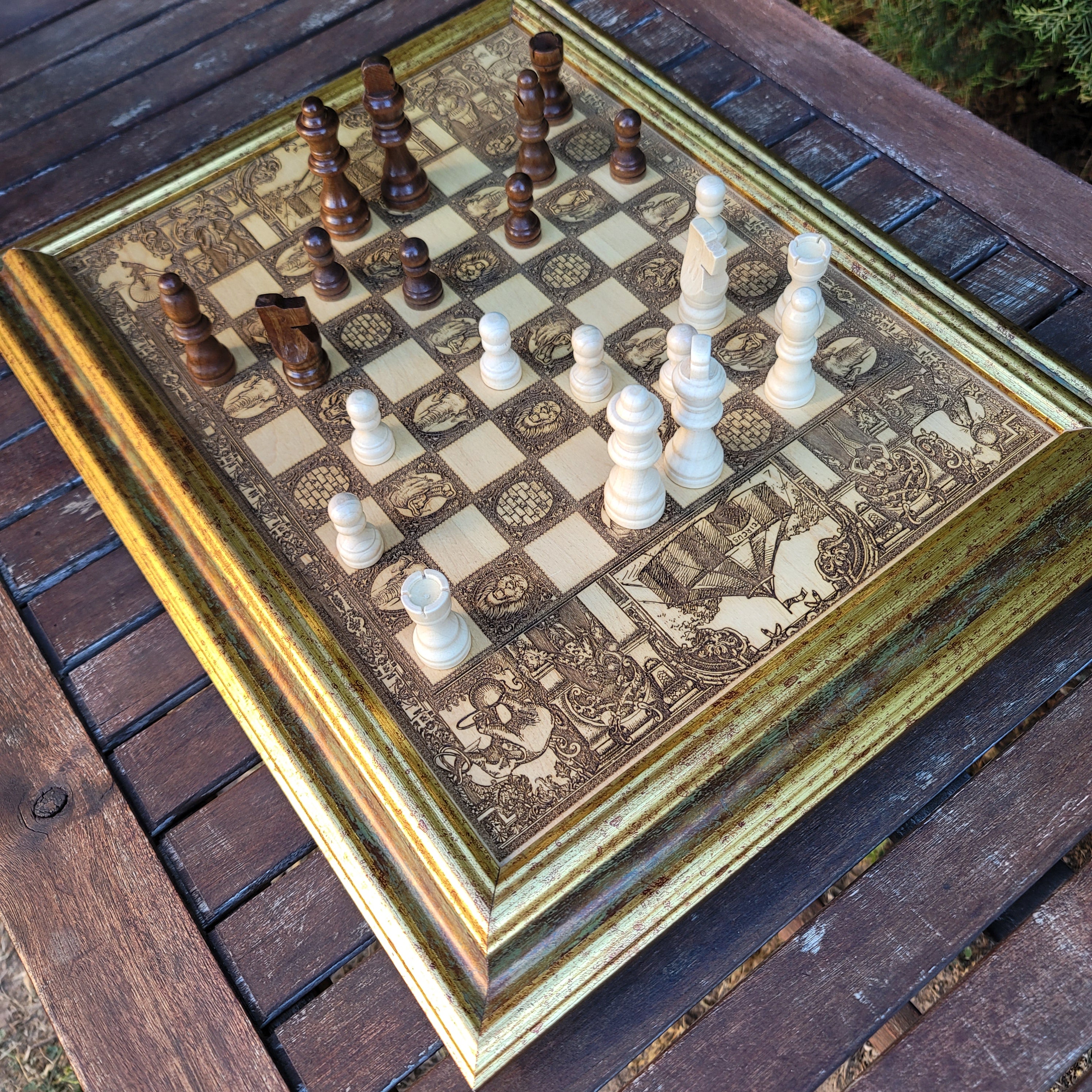 Vintage Circus Chess Board - A3 Large Size