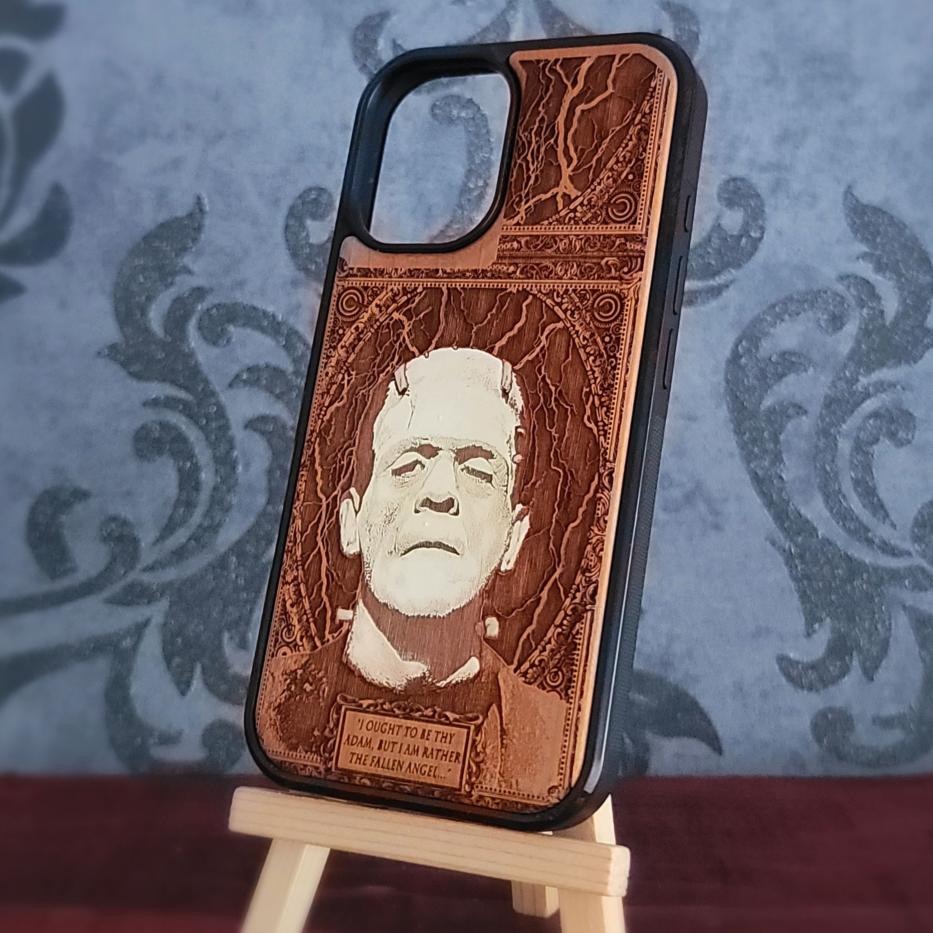Frankenstein - Handyhülle aus Holz - Handbemalt