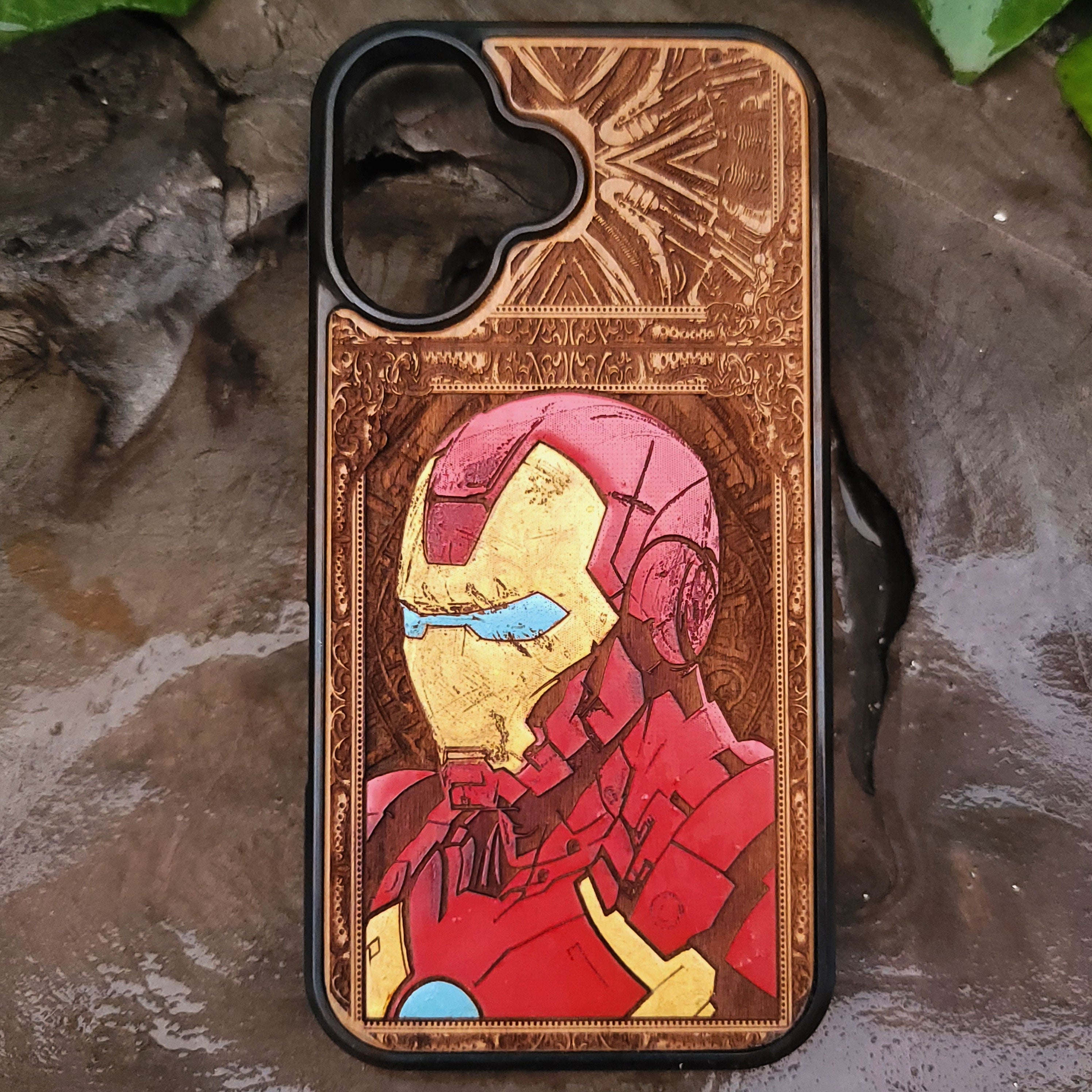 Iron Man - Wood Phone Case - Hand Painted