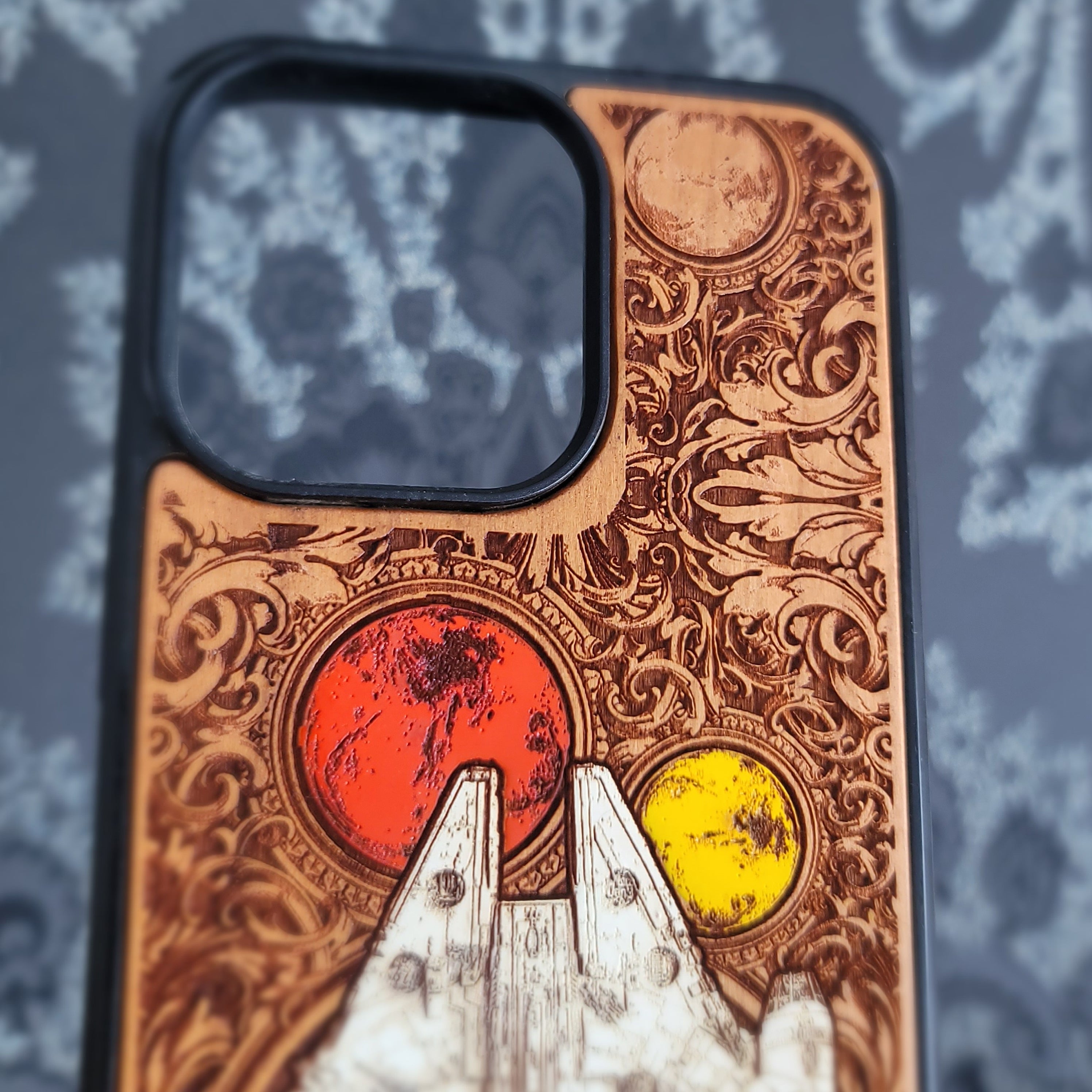 Millennium Falcon Star Wars - Wood Phone Case - Hand Painted