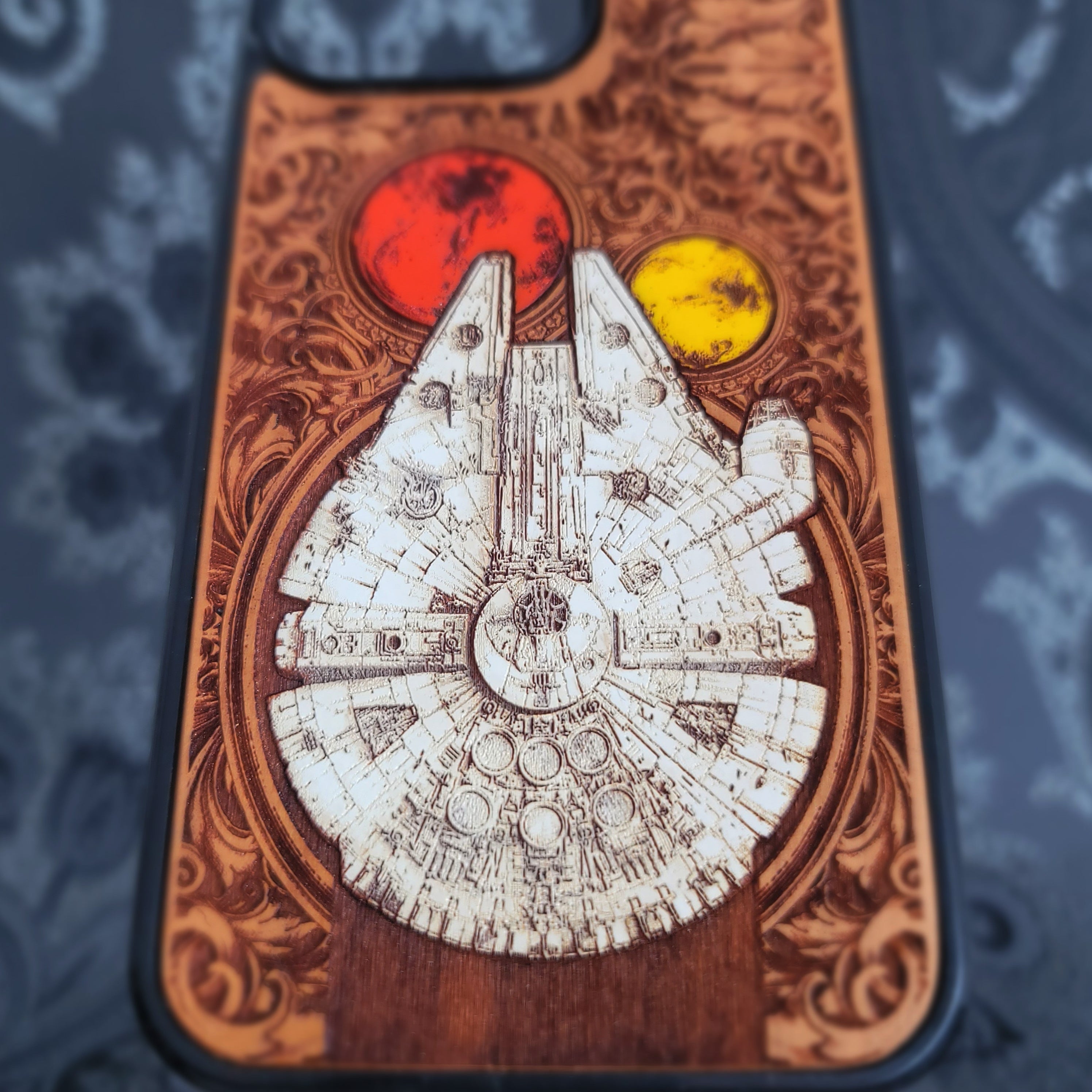 Millennium Falcon Star Wars - Wood Phone Case - Hand Painted