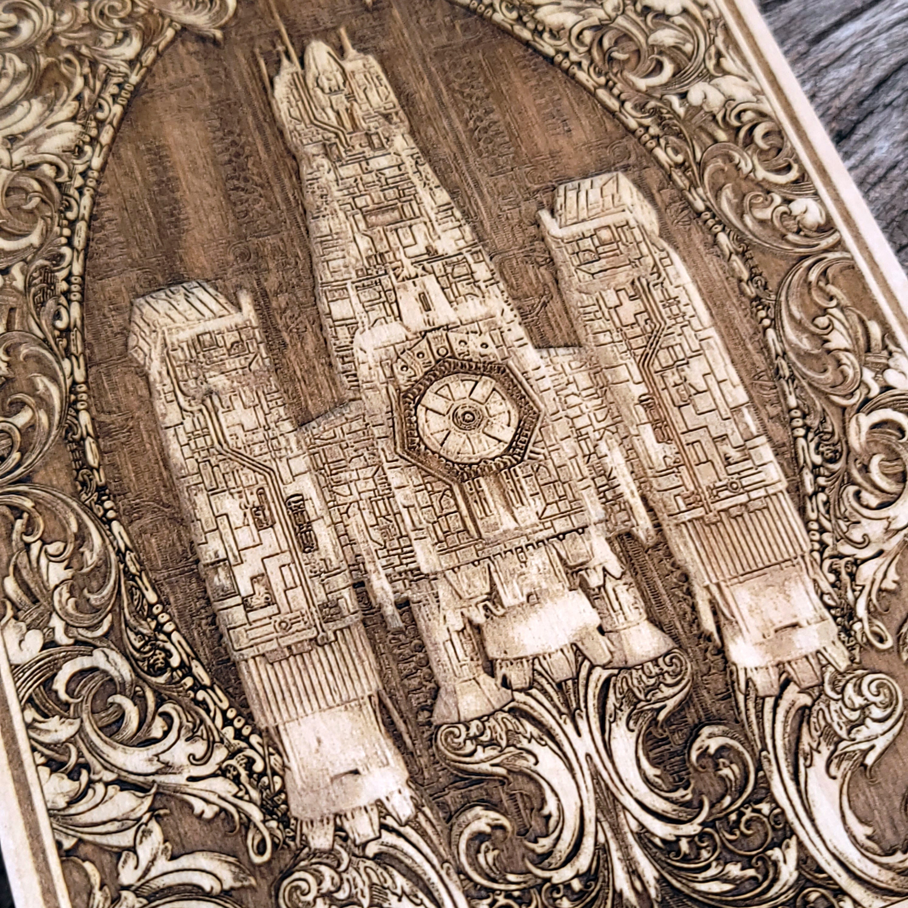 Geeky gift idea – Nostromo ship wooden artwork for sci-fi and Alien fans.