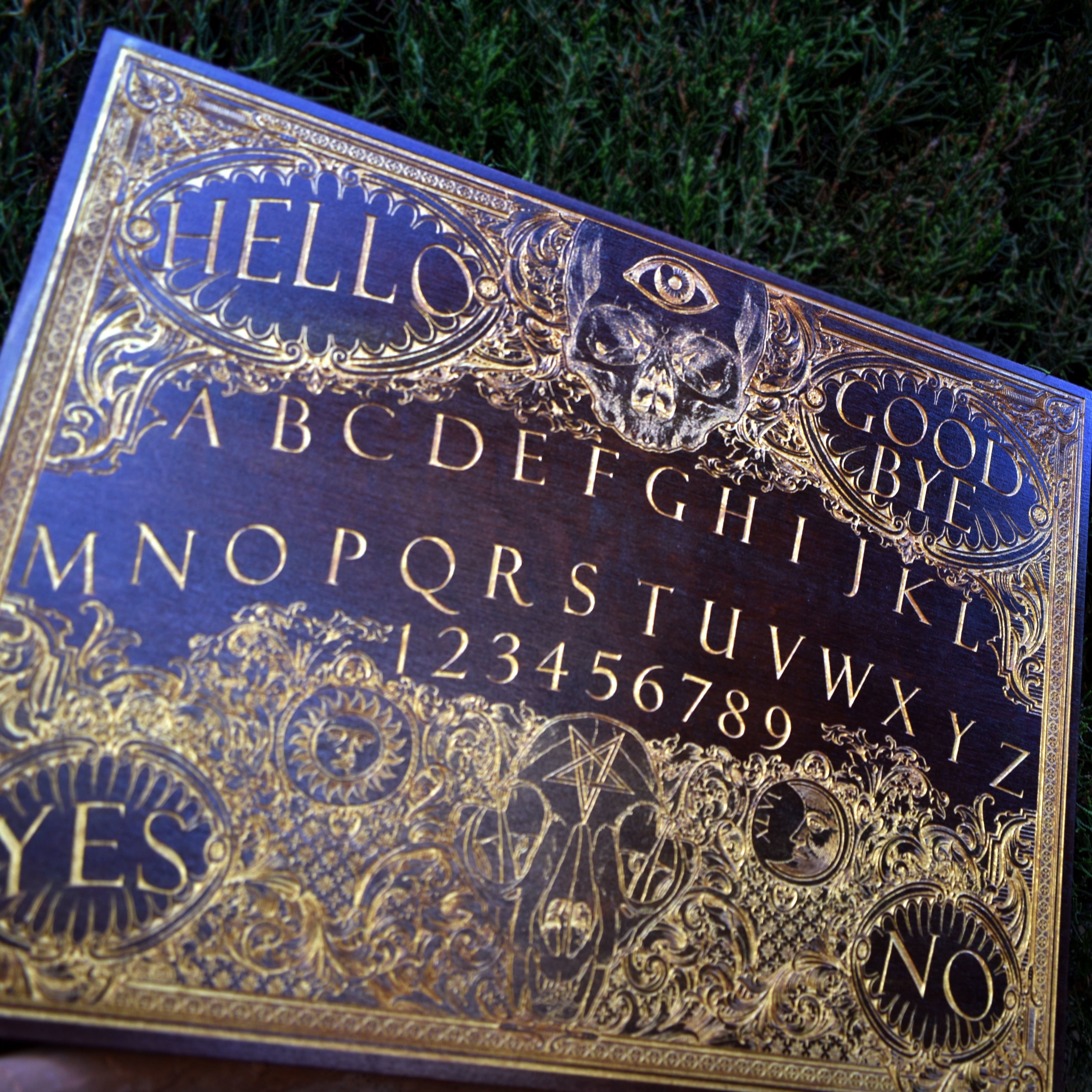 Ouija Board Walnut Stain & Gold - Large