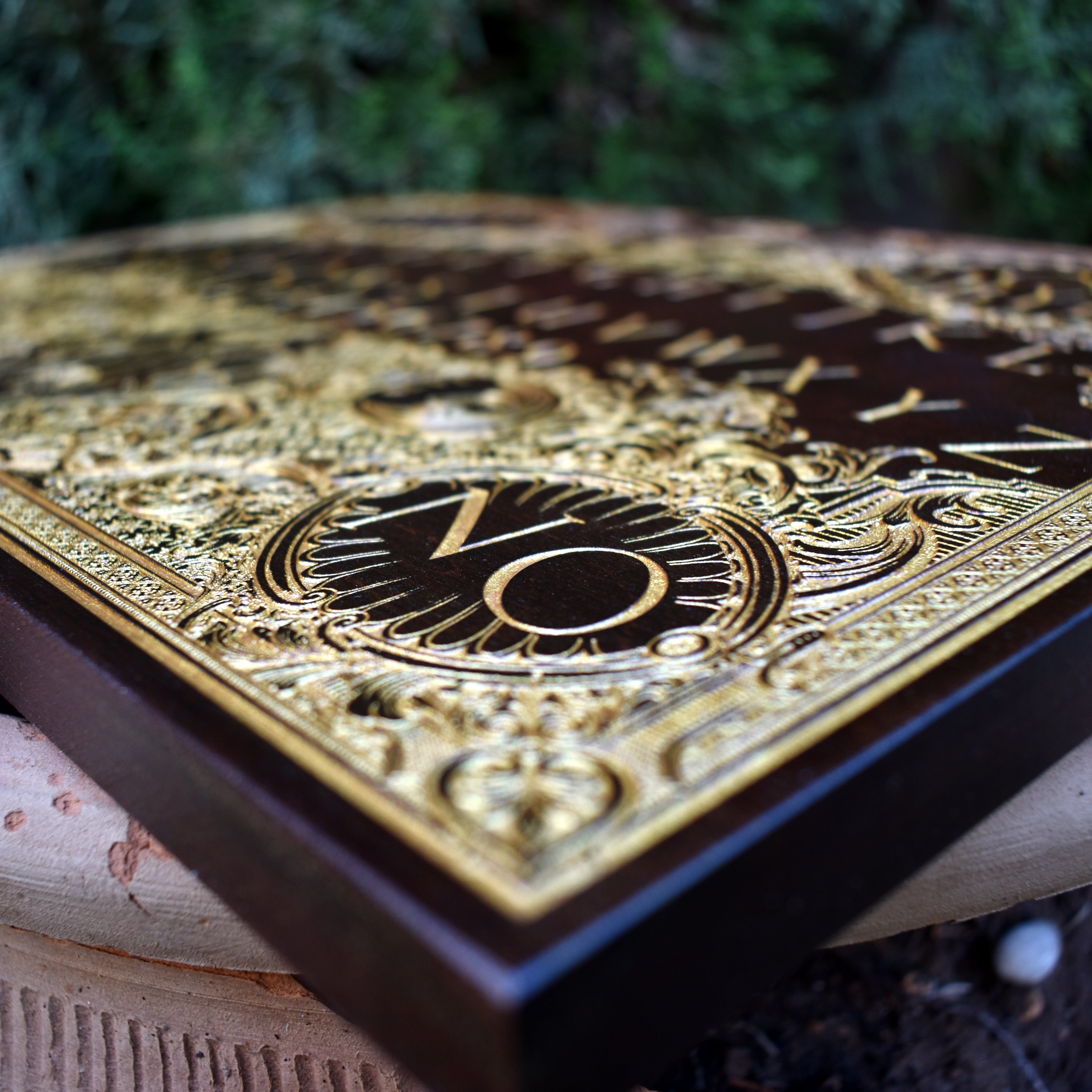 Ouija Board Walnut Stain & Gold - Large