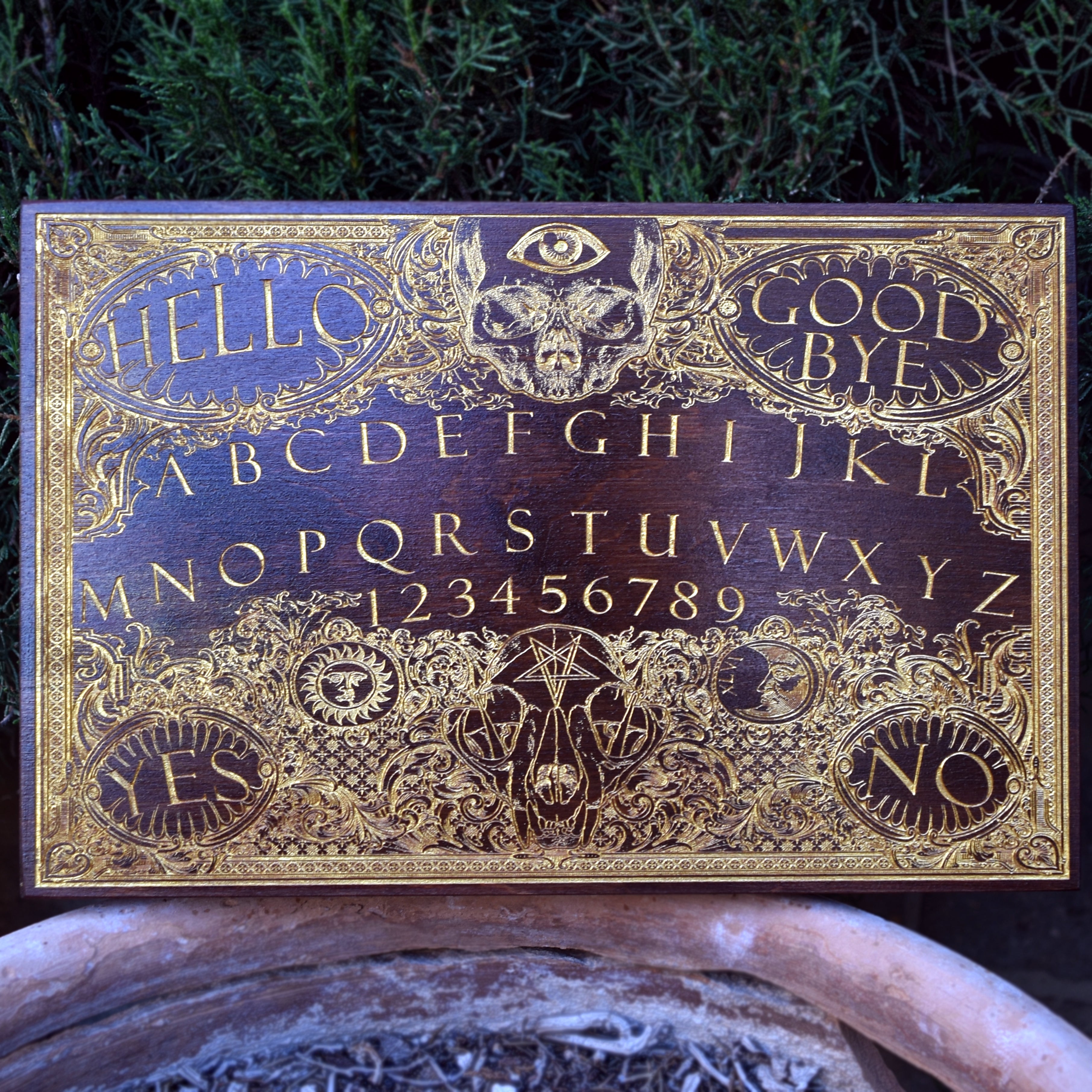 Ouija Tablet  stained and gold filled - Medium