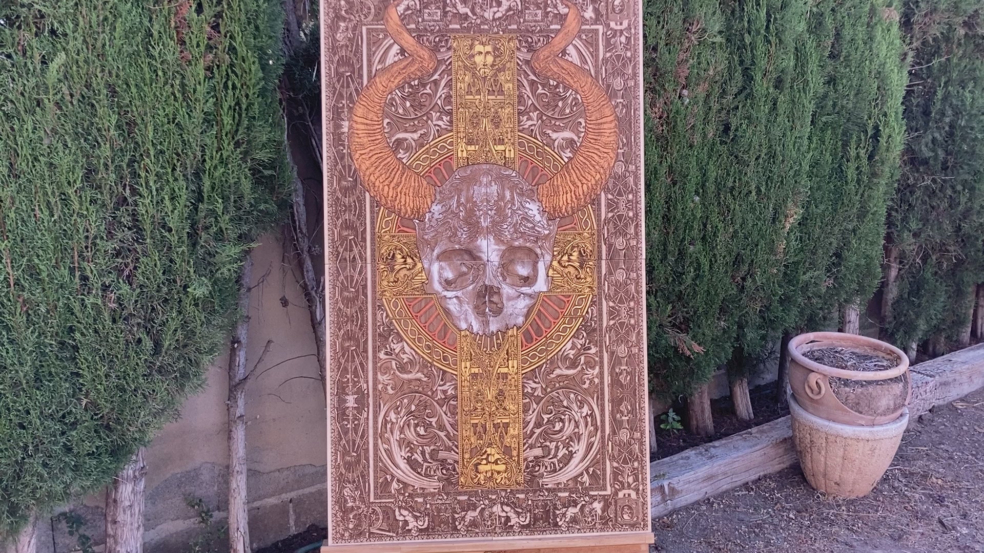 Cross Skull II  - Mega Large - 4 Wood Pieces