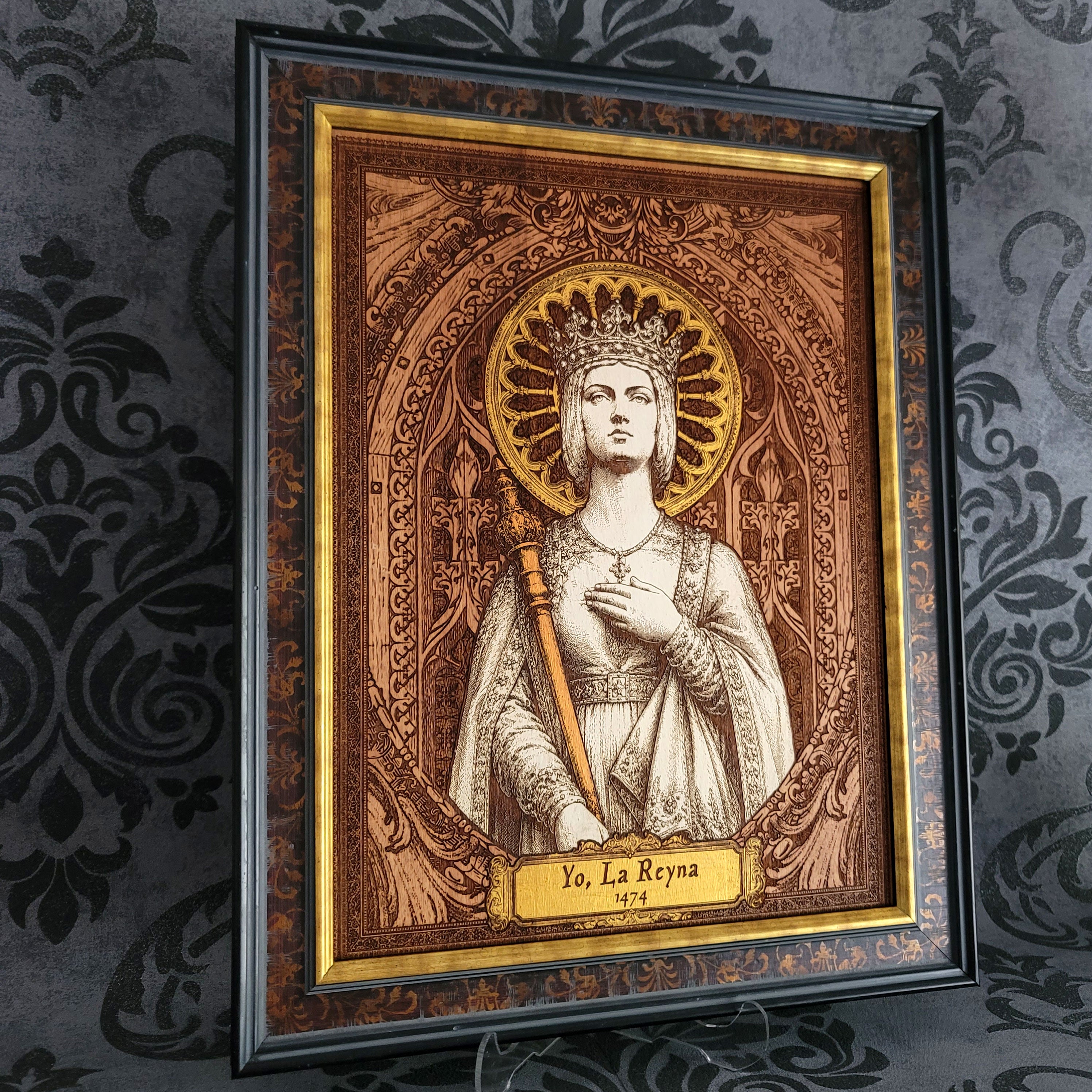 Isabella the Catholic - Cedar Hand Painted