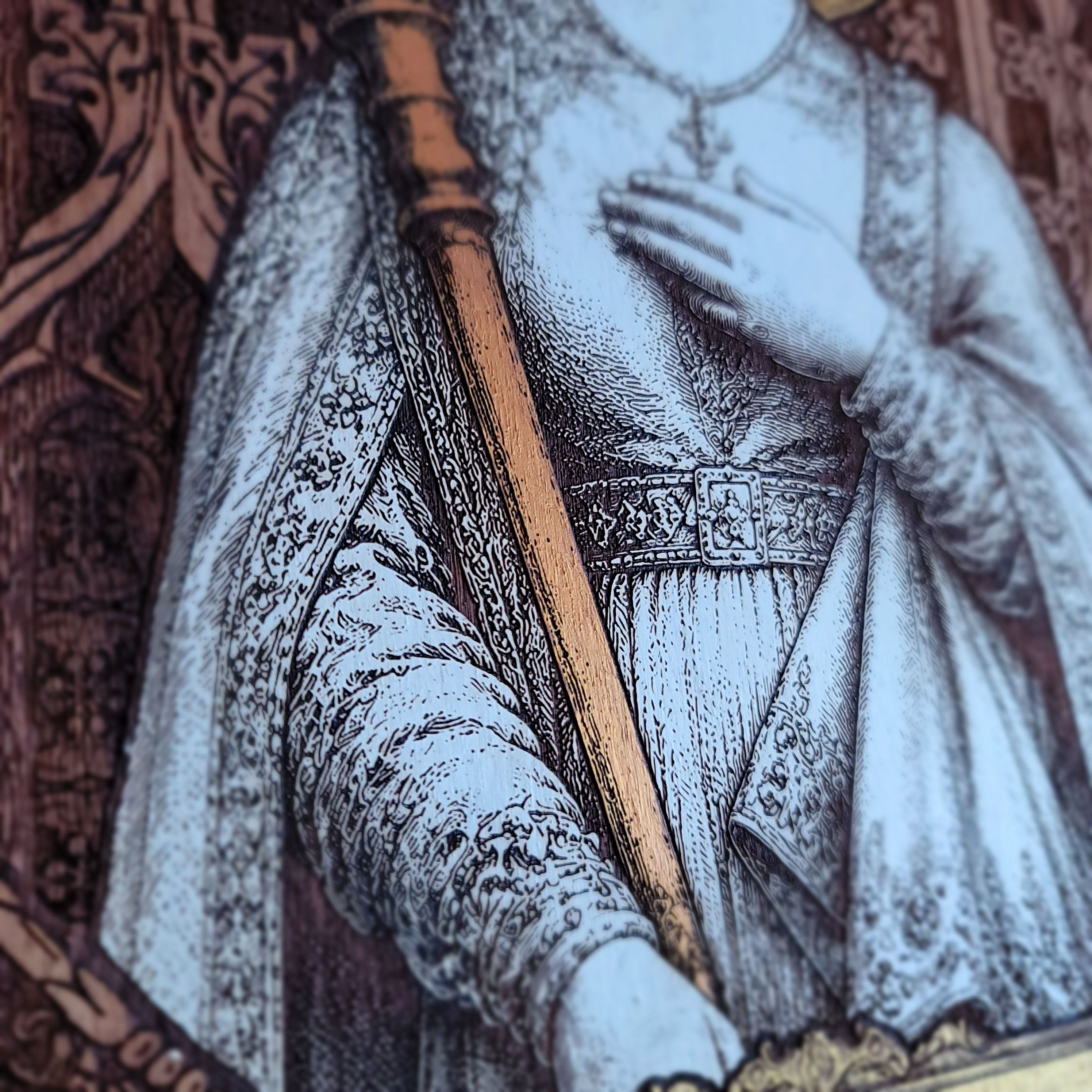 Isabella the Catholic - Cedar Hand Painted