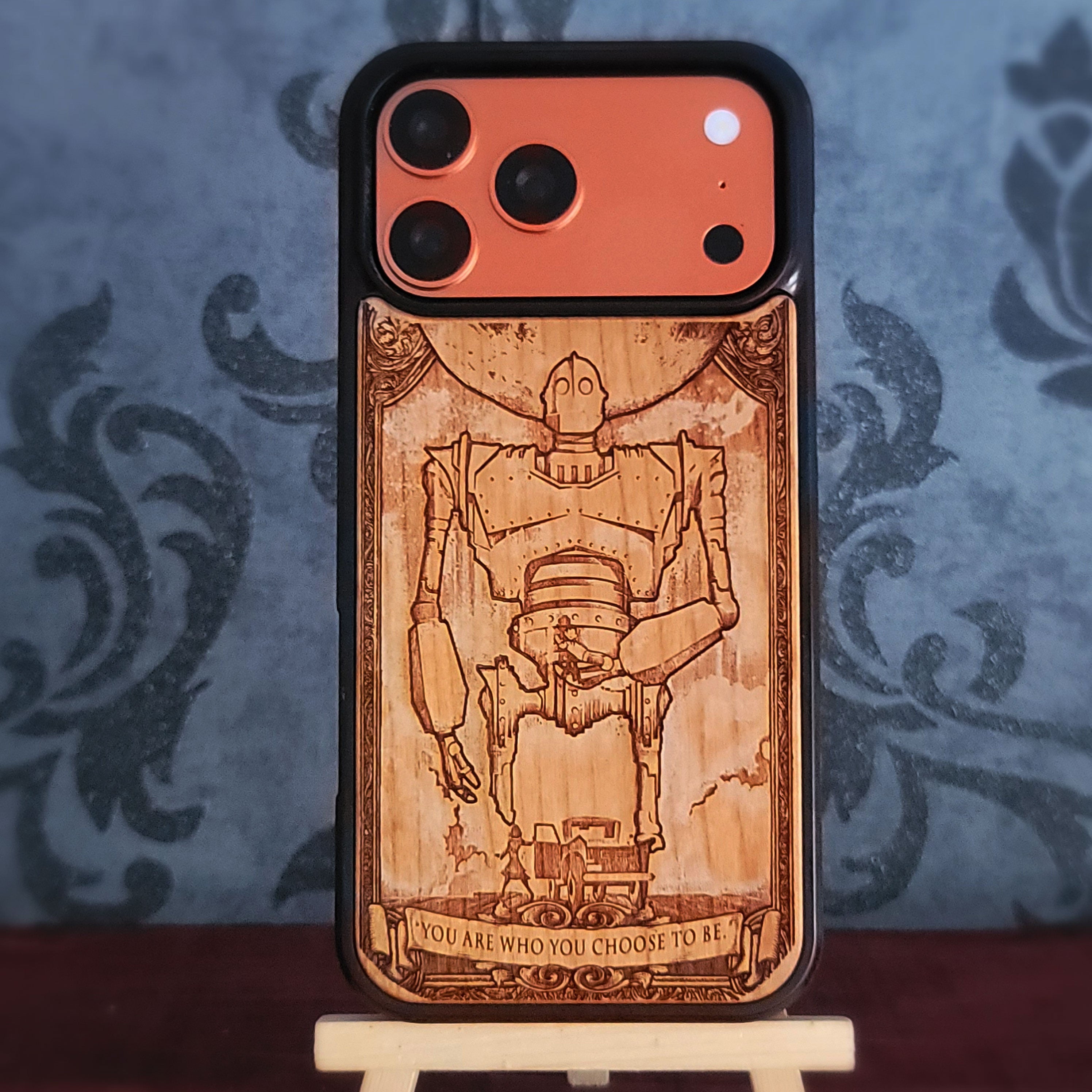 the iron giant wood phone case
