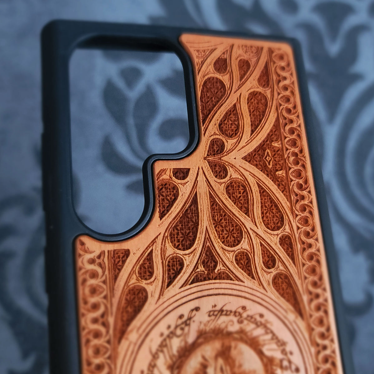 Sauron Eye LOTR Wood Phone Case - Gothic Pattern Design