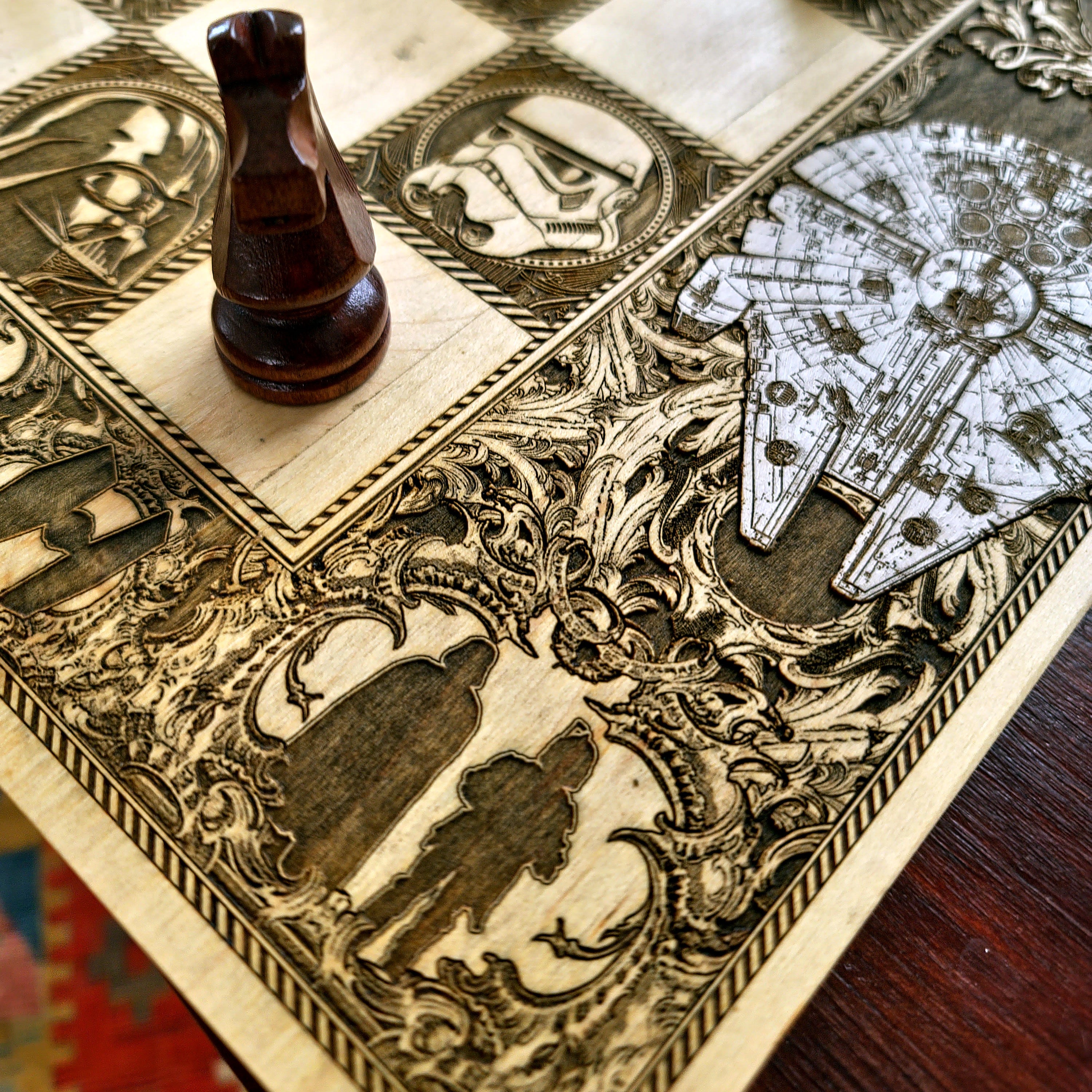 Sci Fi Star Wars Chess Board - Tournament Size