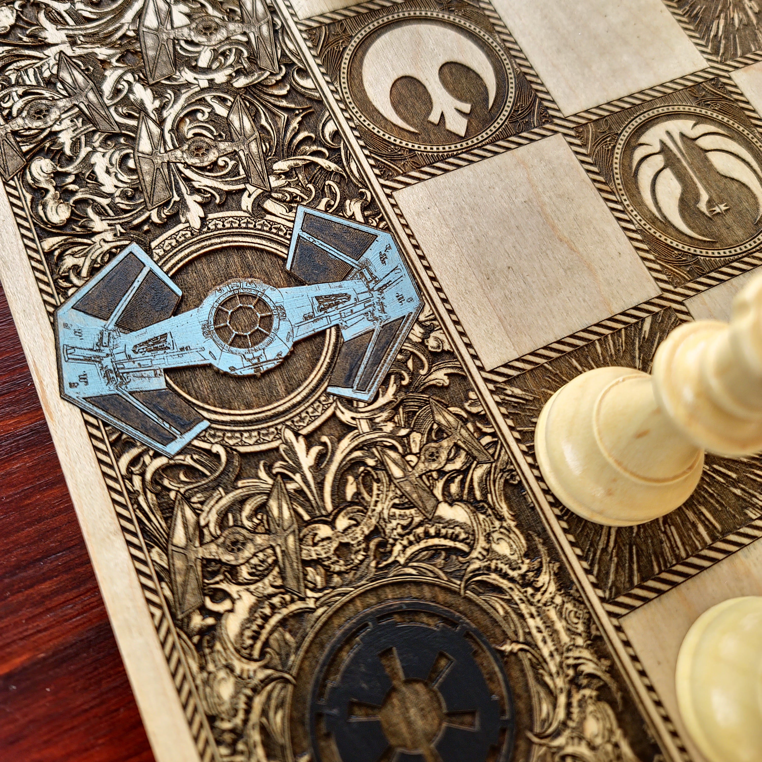 Sci Fi Star Wars Chess Board - Tournament Size